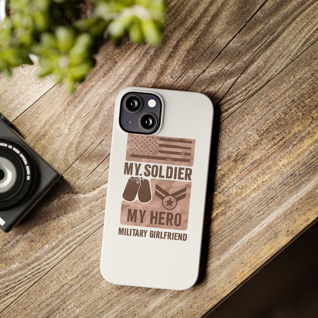 Military Girlfriend Phone Case Rose Gold Camouflage My Soldier My Hero Gift for Army Navy Air Force Girlfriend