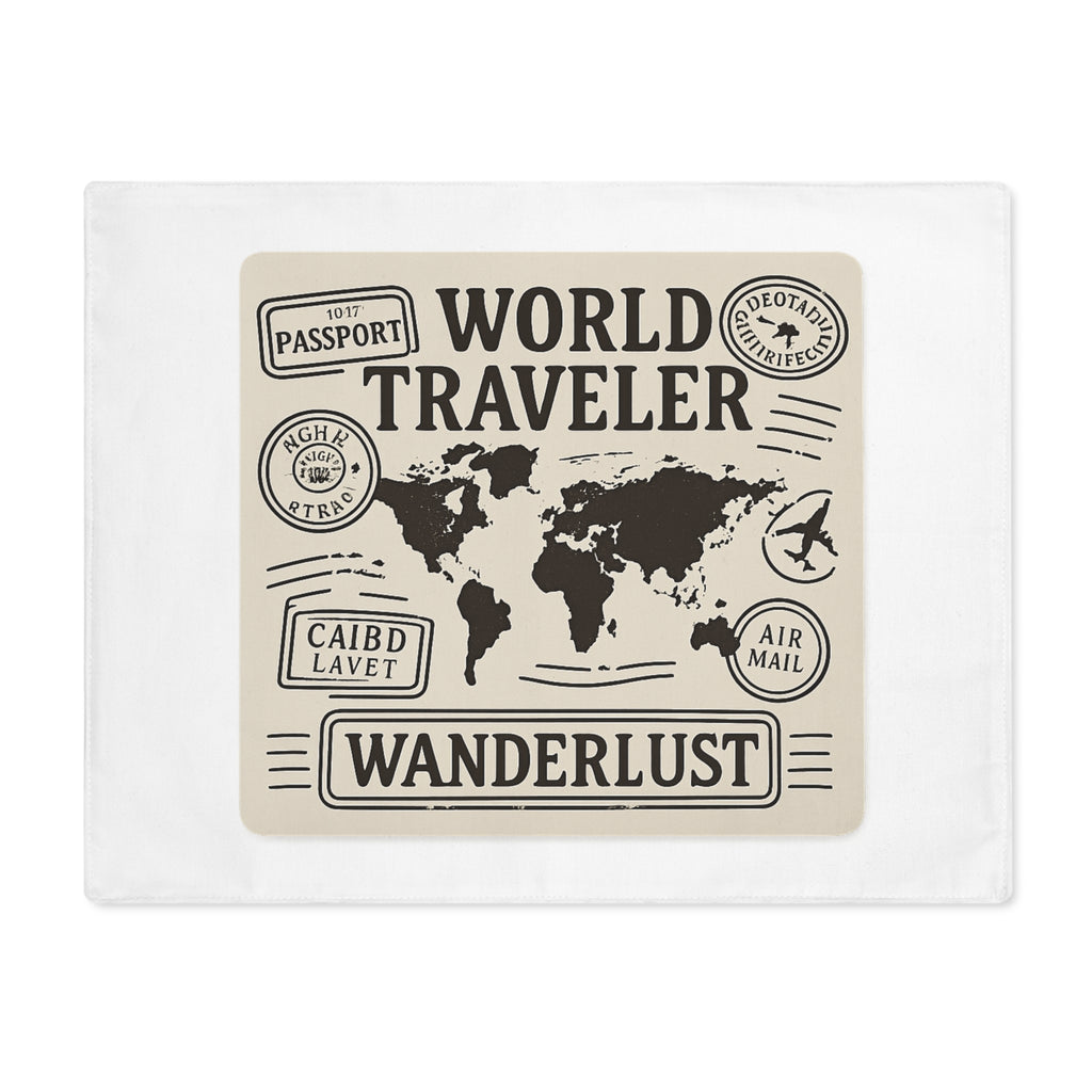 Passport Stamp Placemat Set World Traveler Map Gift Travel Decor Housewarming Gift for Travelers Wanderlust Table Decor