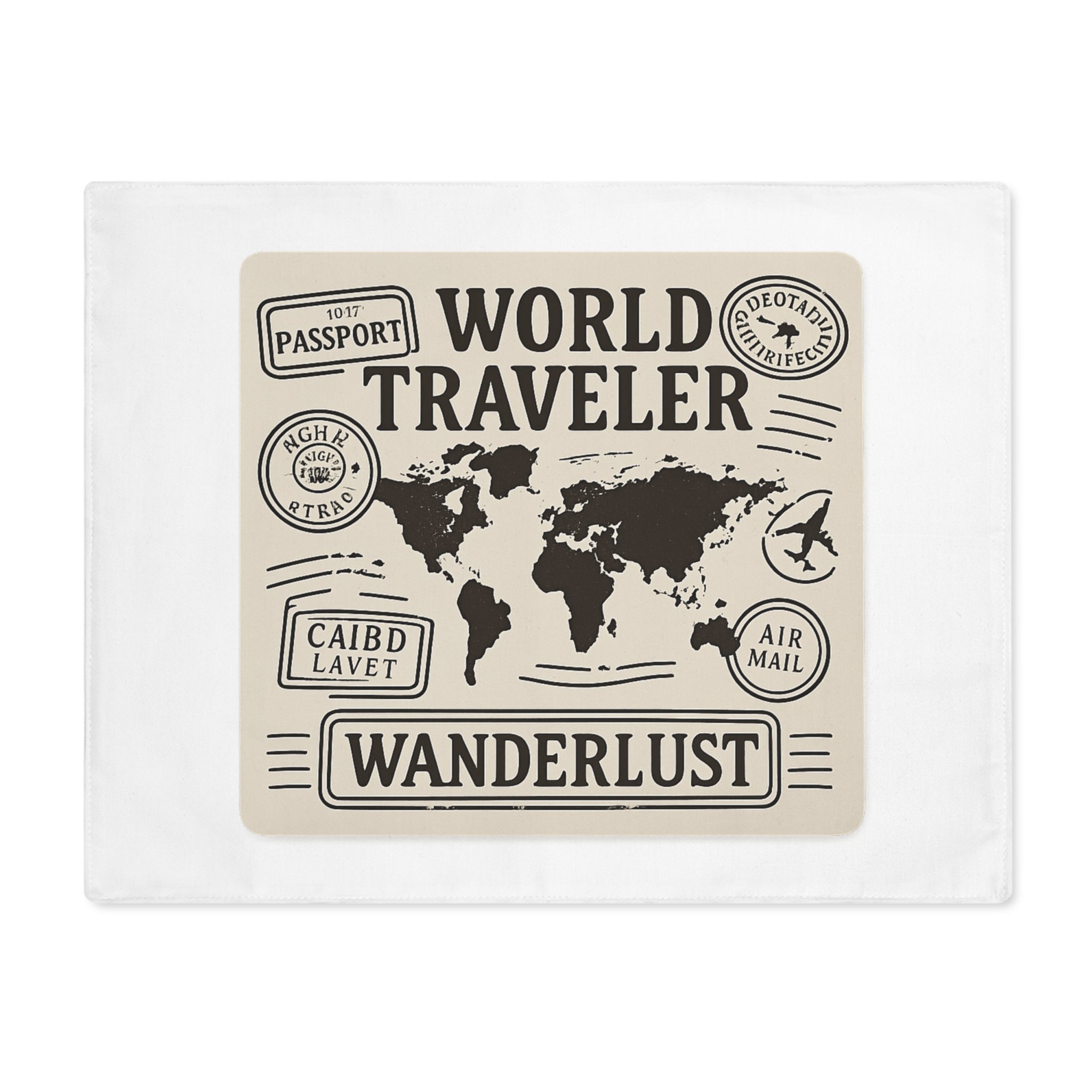 Passport Stamp Placemat Set World Traveler Map Gift Travel Decor Housewarming Gift for Travelers Wanderlust Table Decor