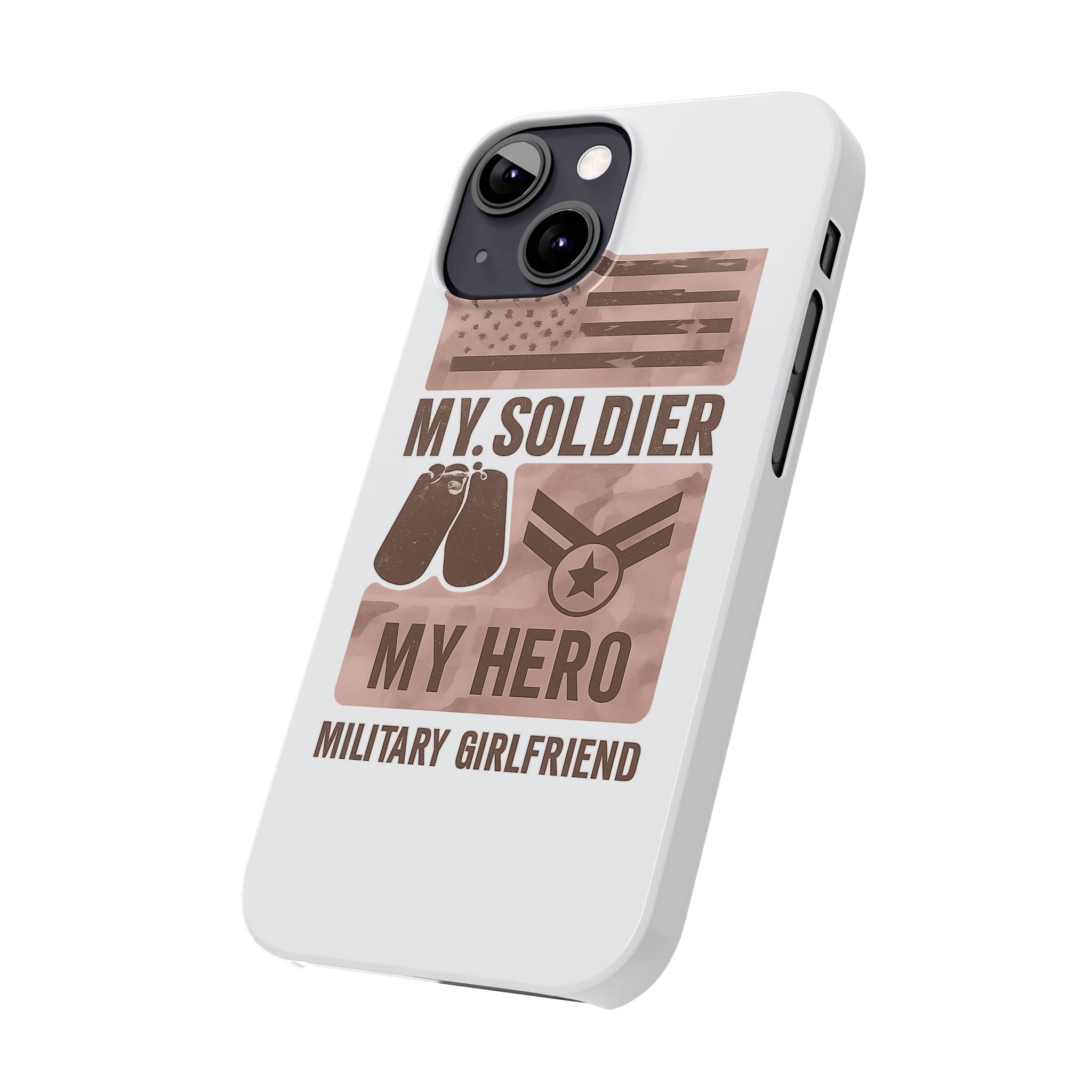 Military Girlfriend Phone Case Rose Gold Camouflage My Soldier My Hero Gift for Army Navy Air Force Girlfriend
