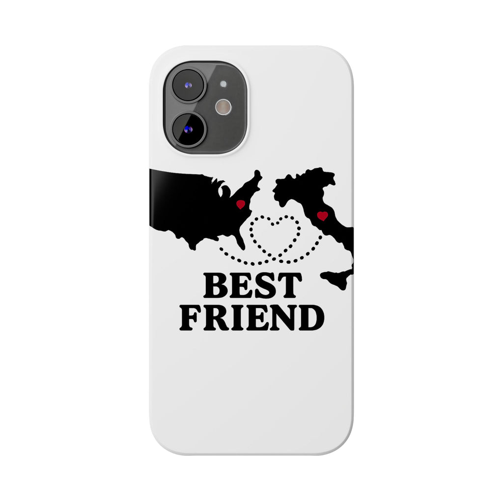 Long Distance Friendship Phone Case Personalized Coordinates Gift Best Friend Custom Location Map Heart Connection BFF