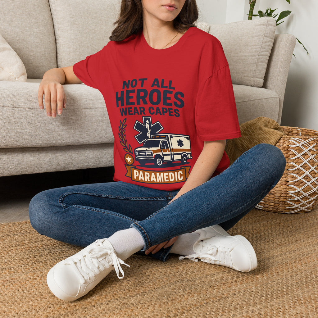 Not All Heroes Wear Capes Paramedic Shirt, EMS Appreciation Gift, Star of Life EMT Tshirt, Ambulance Driver Hero Shirt