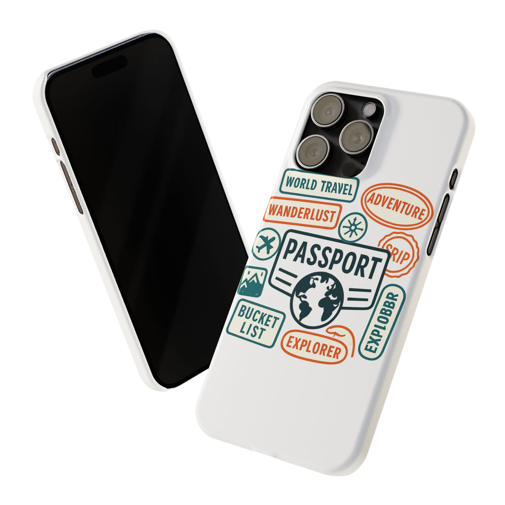 Passport Stamp Phone Case World Travel Gift Wanderlust Adventure Traveler Bucket List Globetrotter Trip Souvenir Explorer Map