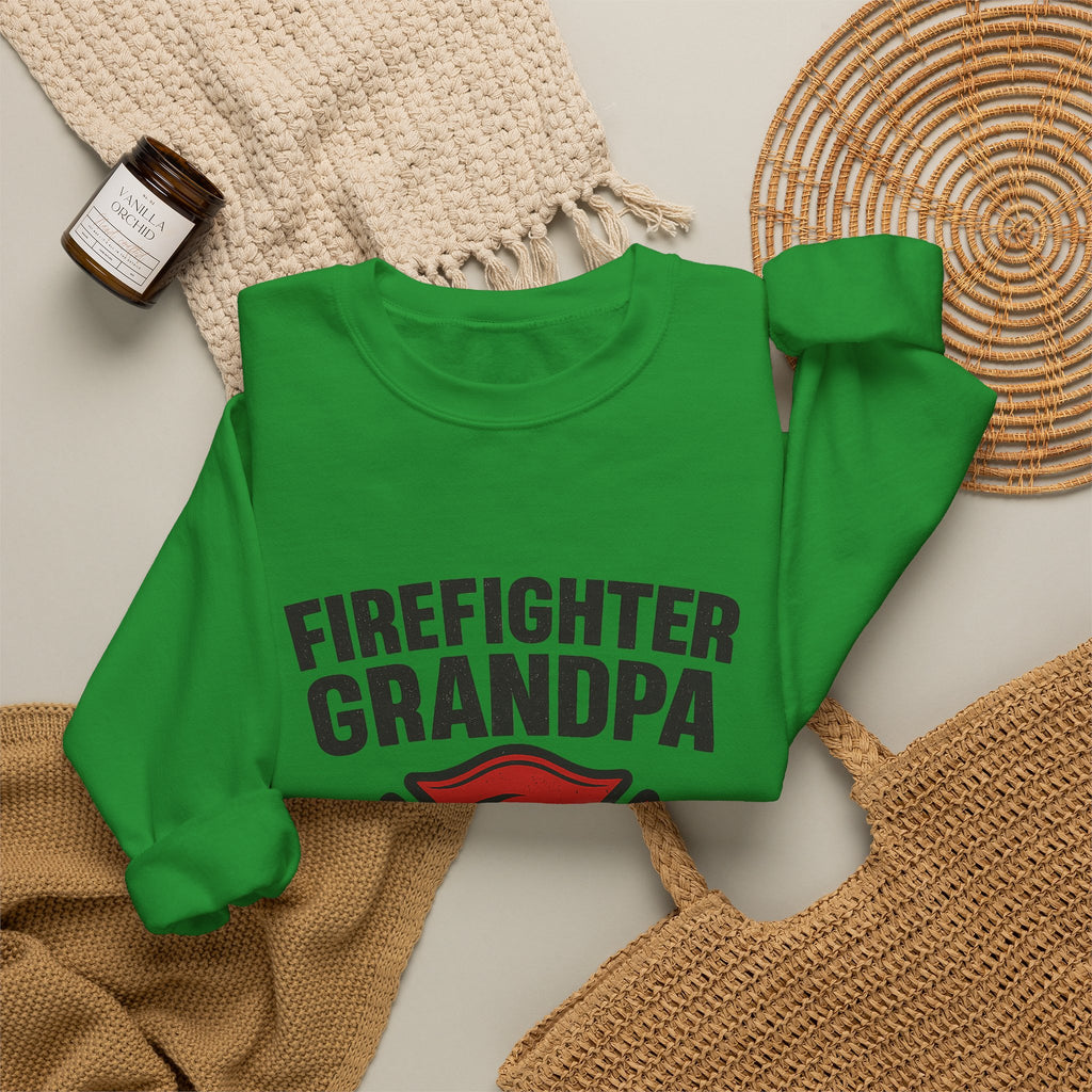 Firefighter Grandpa Sweatshirt My Hero Forever Gift Vintage Fire Station Badge Grandparents Day Fireman Grandfather Shirt
