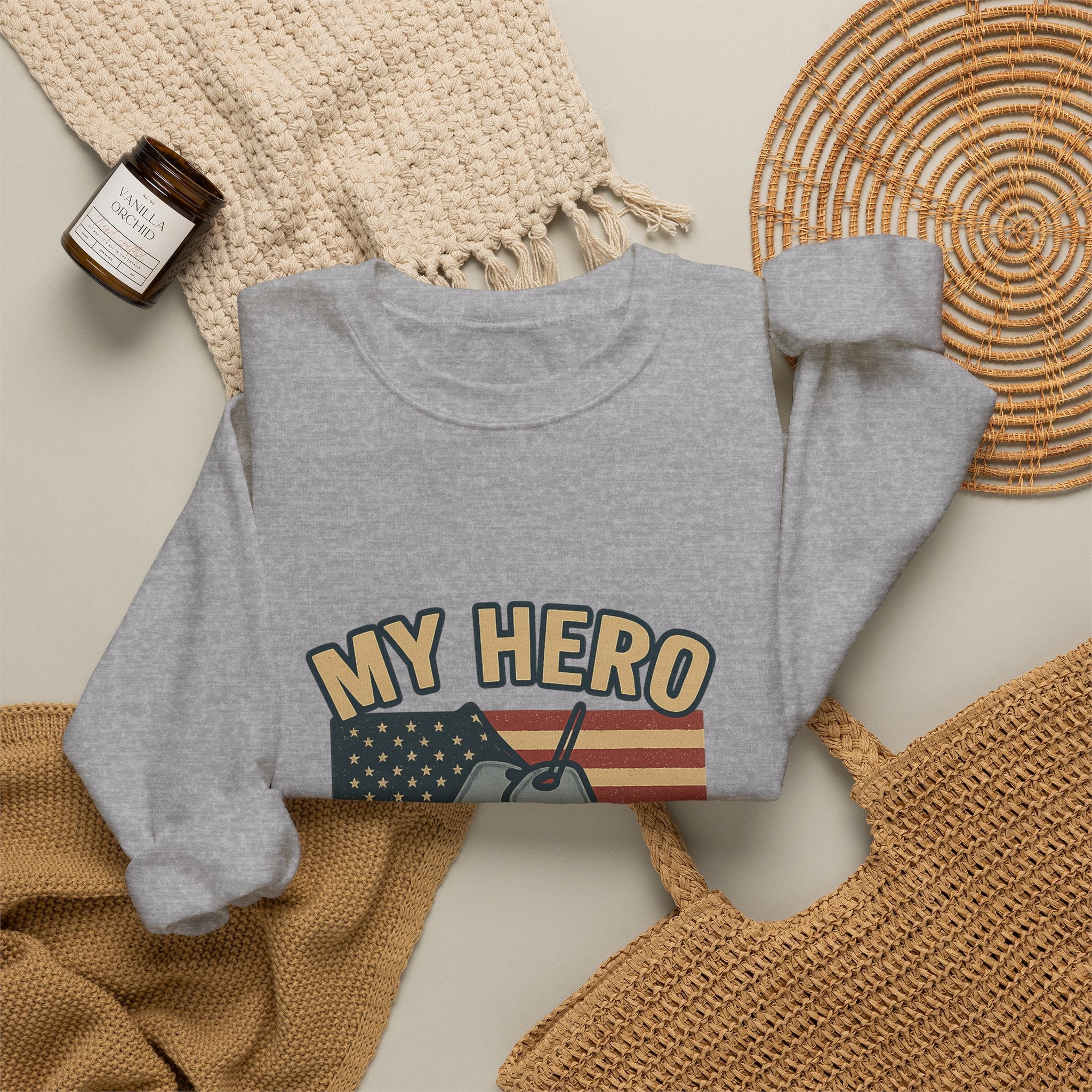 Military Sister Sweatshirt My Hero My Sister Proud Army Navy Air Force Marine Gift Active Duty Support Patriotic Clothing