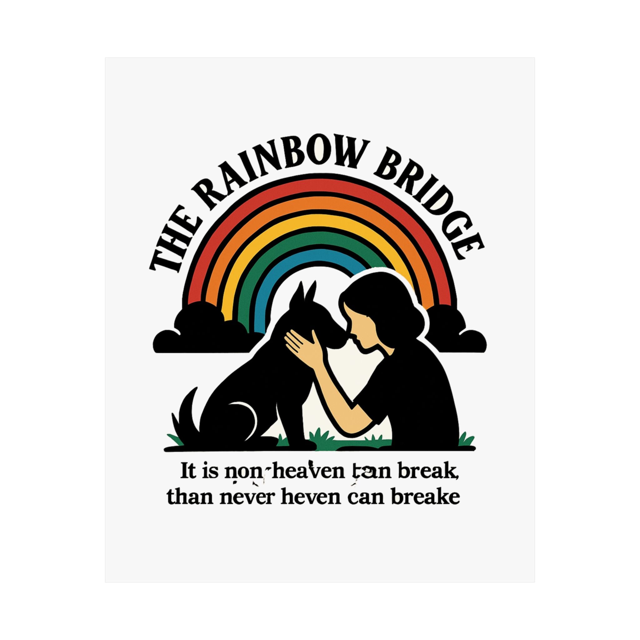 Rainbow Bridge Pet Memorial Print, Pet Loss Sympathy Gift, Dog Cat Memorial Wall Art, Pet Remembrance Poem, Grieving Pet Owner Gift