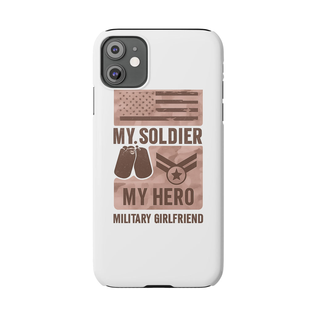 Military Girlfriend Phone Case Rose Gold Camouflage My Soldier My Hero Gift for Army Navy Air Force Girlfriend