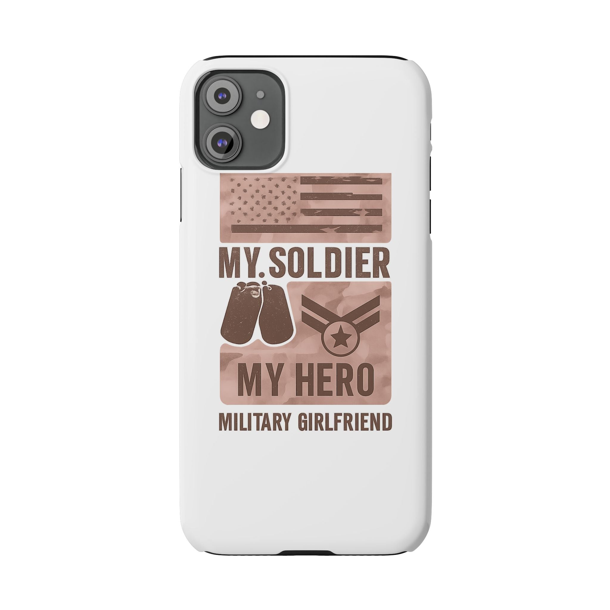 Military Girlfriend Phone Case Rose Gold Camouflage My Soldier My Hero Gift for Army Navy Air Force Girlfriend