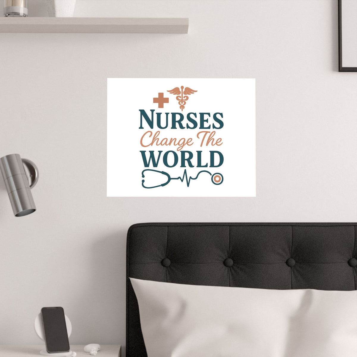 Nurse Motivation Poster, Nurses Change The World Wall Art, Nursing Graduation Gift, Nurse Office Decor, Medical Typography Print