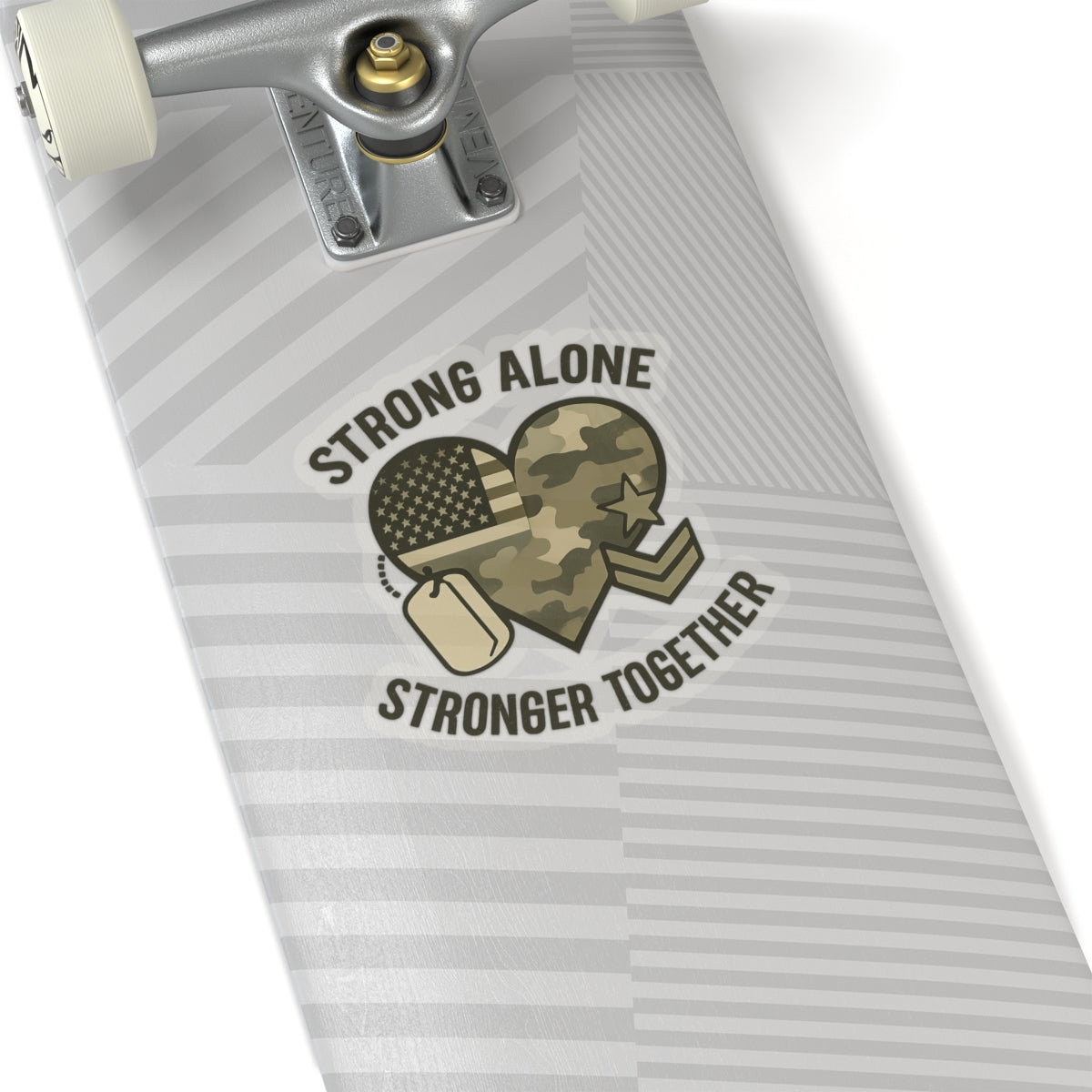 Military Deployment Sticker Strong Alone Stronger Together Camouflage Heart Military Spouse Gift Patriotic励 Army Navy Support
