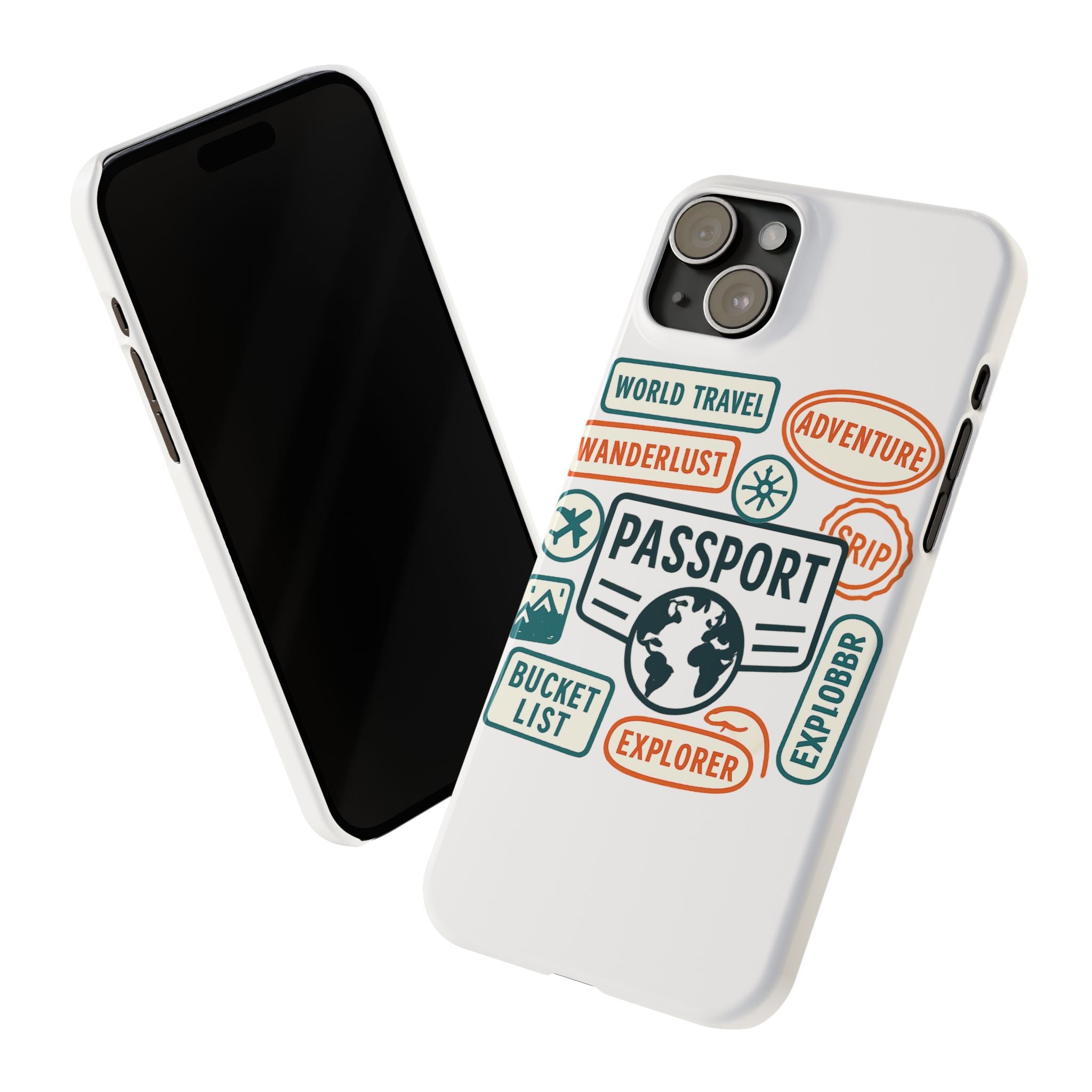 Passport Stamp Phone Case World Travel Gift Wanderlust Adventure Traveler Bucket List Globetrotter Trip Souvenir Explorer Map