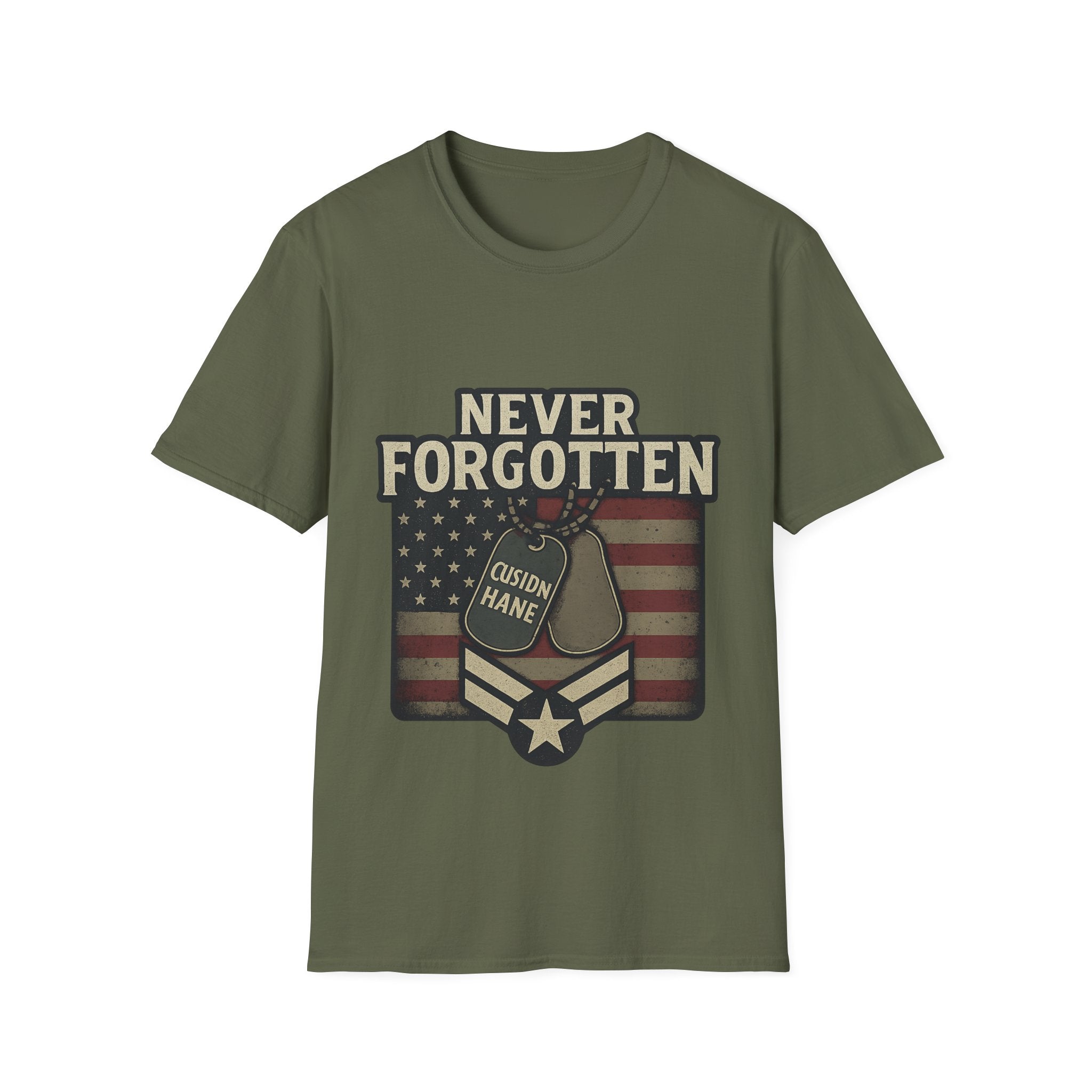 Never Forgotten Veteran Memorial Shirt Custom Name Military Tribute Tee Gold Star Family Gift Personalized Remembrance Tshirt