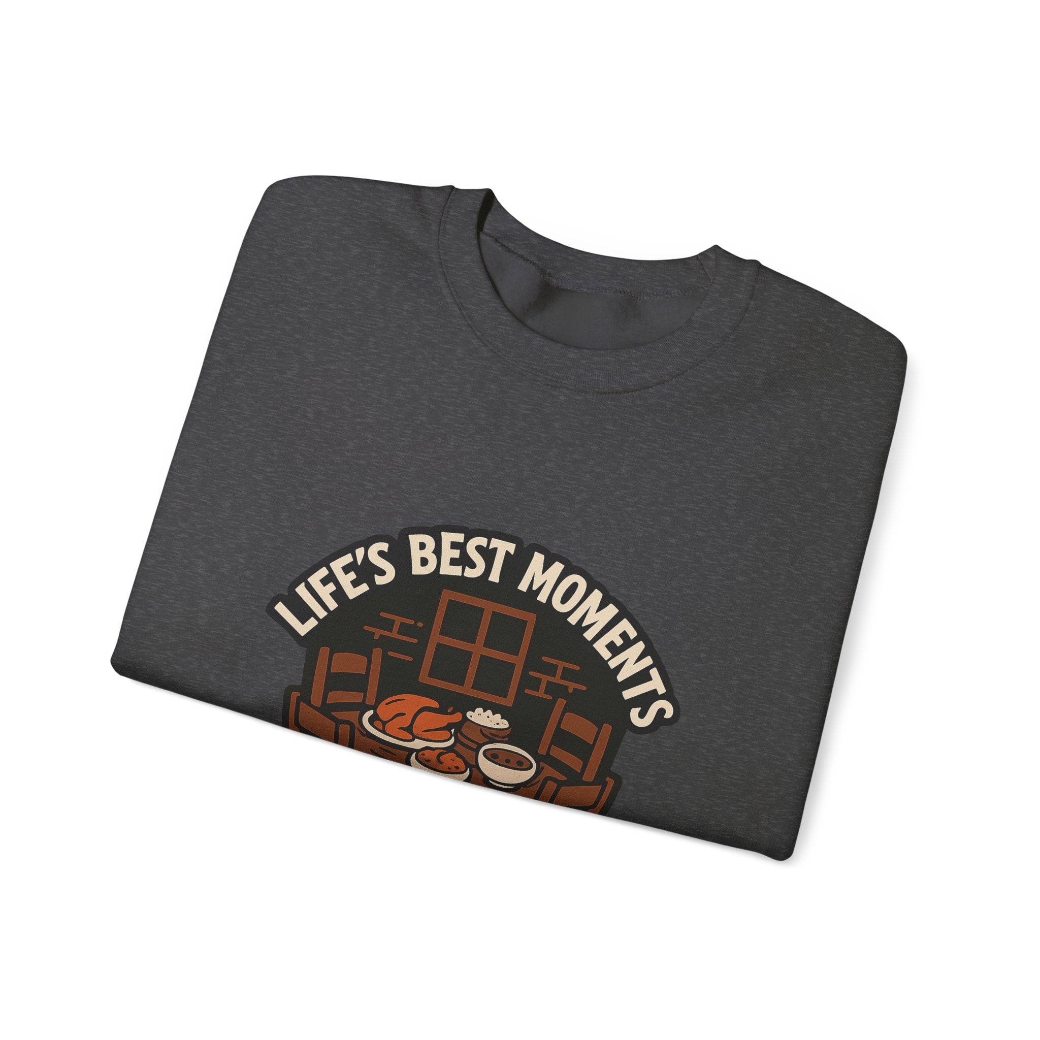 Life's Best Moments At The Table Sweatshirt, Family Dinner Crewneck, Cozy Kitchen Gift for Mom, Farmhouse Comfort Food Lover