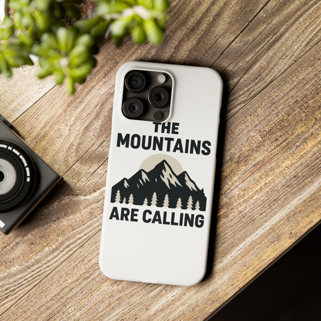 Mountains Are Calling Phone Case, Minimalist Mountain Range Silhouette, Nature Lover Gift, Hiker Adventure Outdoor Enthusiast