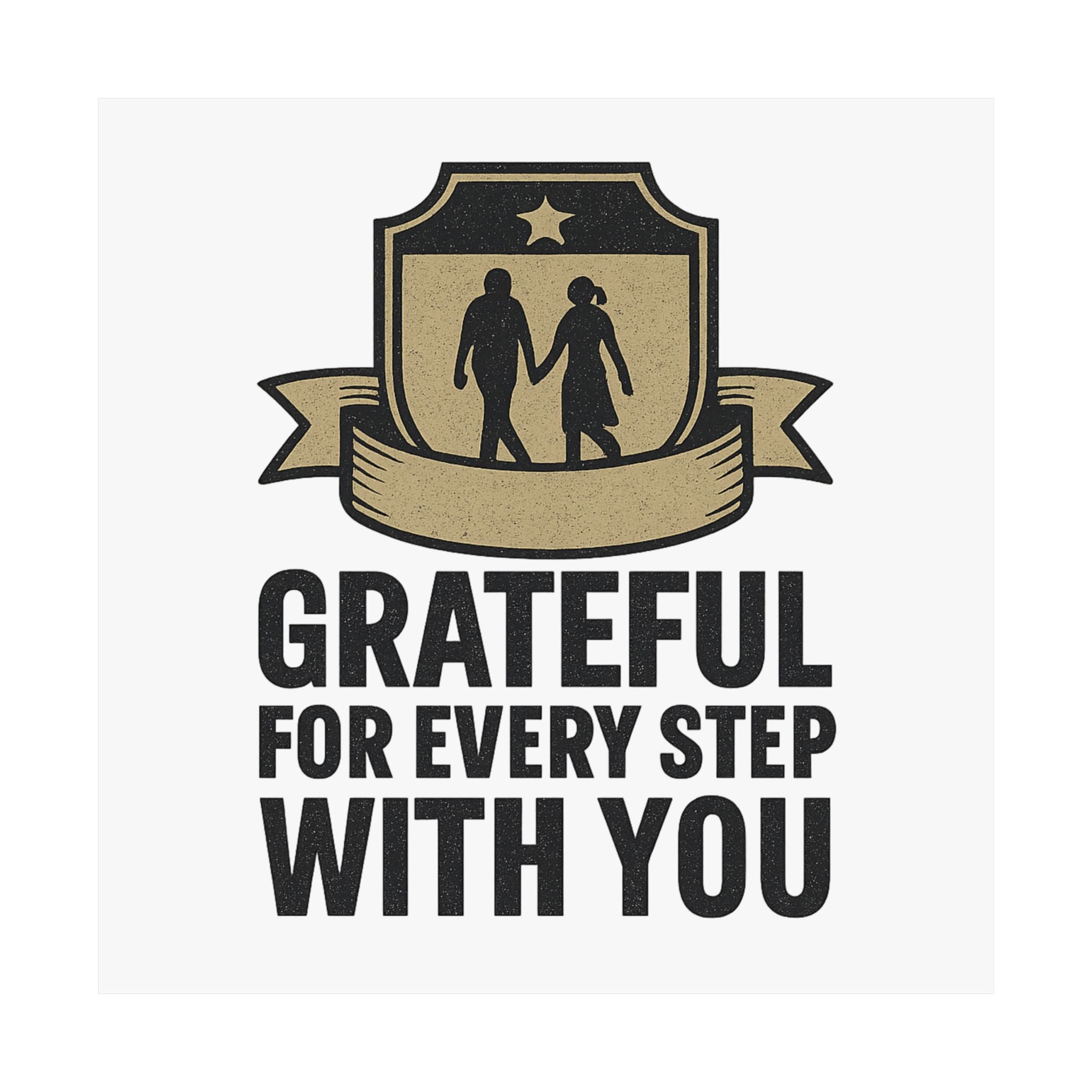 Grateful For Every Step With You Poster Anniversary Gift Relationship Milestone Couple Wall Art Vintage Gratitude Print