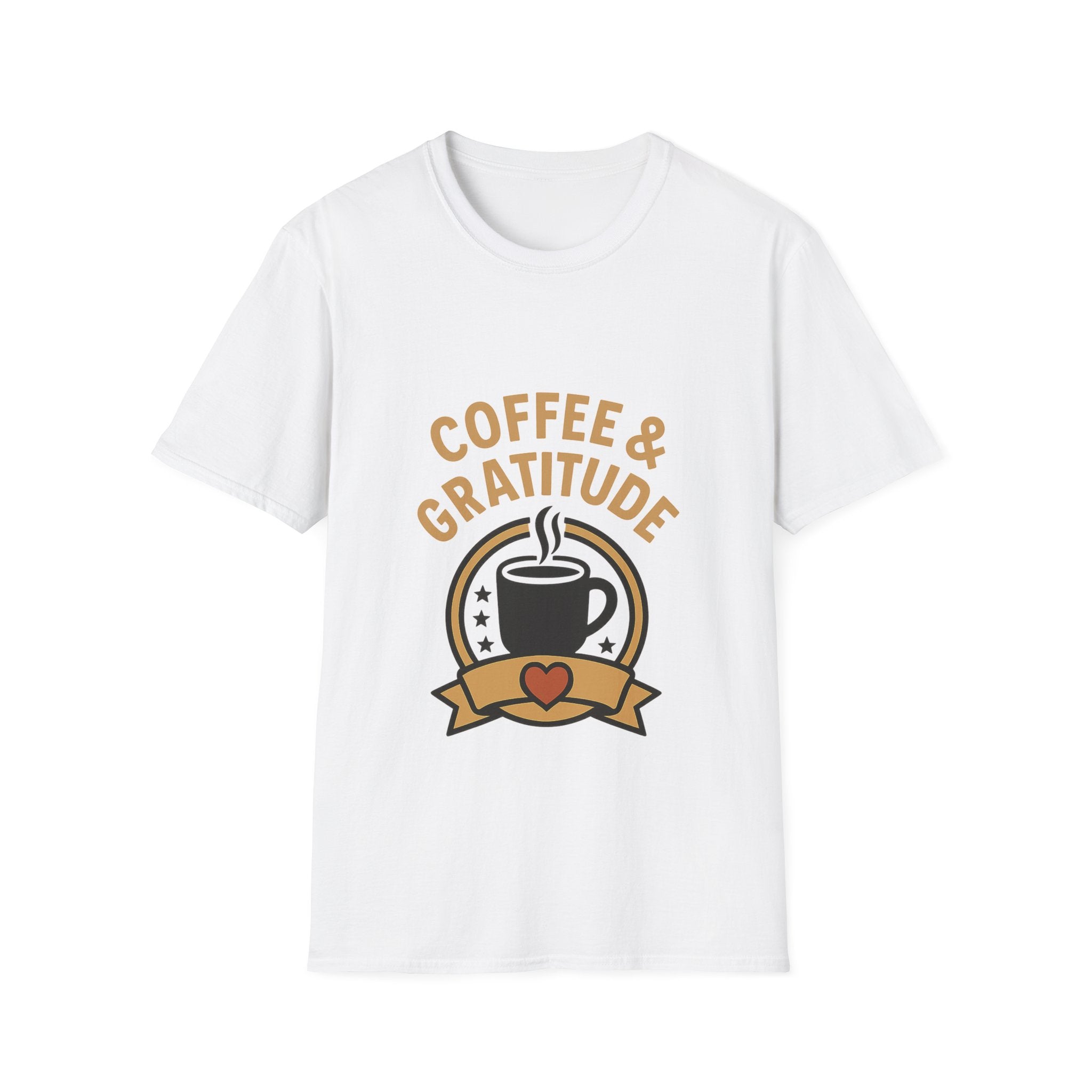 Coffee & Gratitude Shirt, Mindful Living Tee, Self Care Gift for Women, Positive Vibes T-Shirt, Grateful Heart Appreciation Top