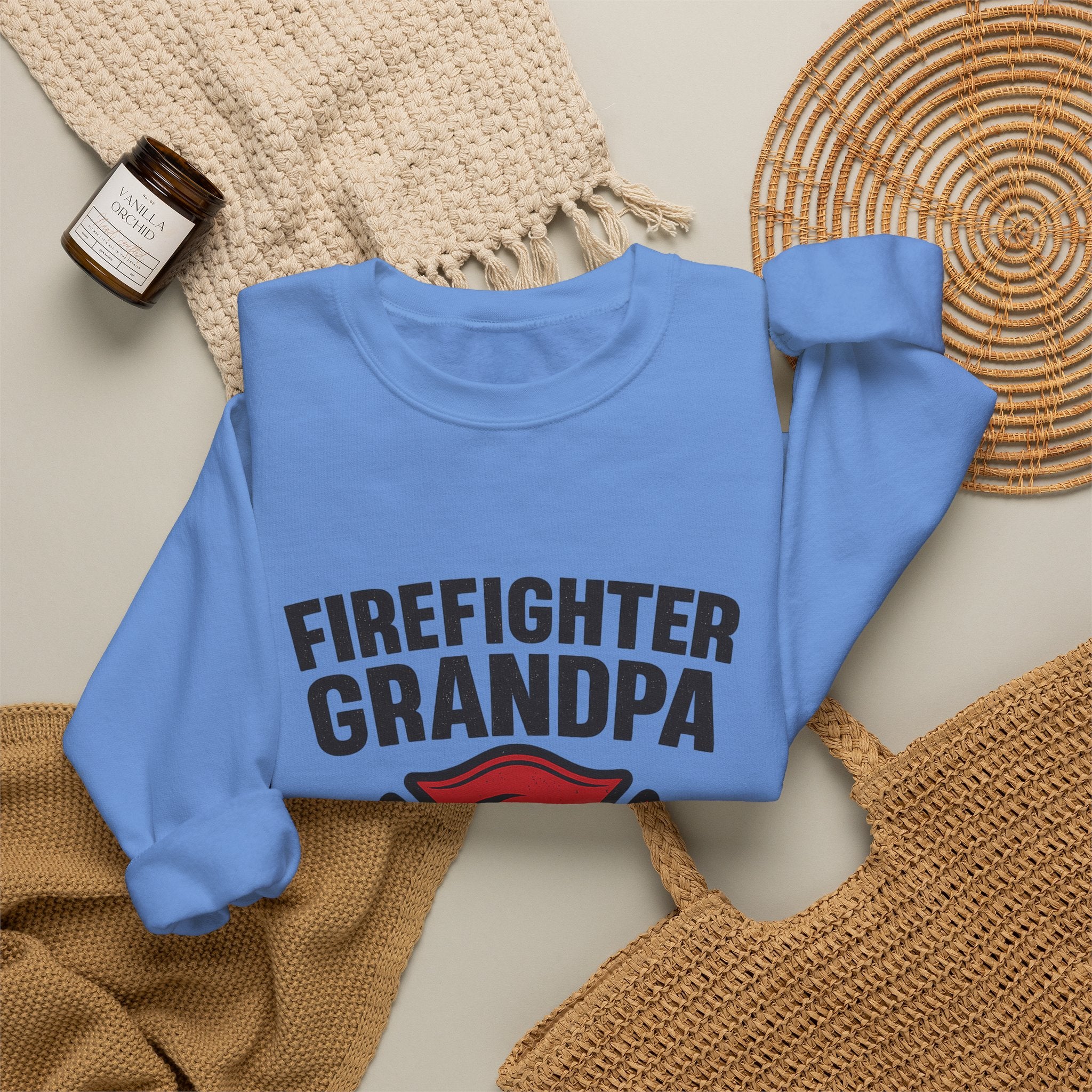 Firefighter Grandpa Sweatshirt My Hero Forever Gift Vintage Fire Station Badge Grandparents Day Fireman Grandfather Shirt
