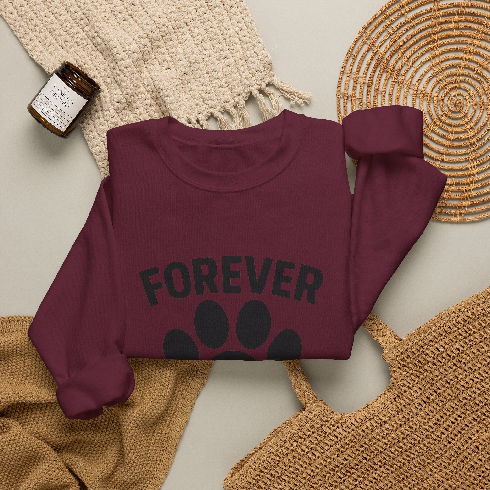 Pet Memorial Sweatshirt Forever in My Heart Paw Print Dog Cat Loss Remembrance Gift Sympathy Comfort Shirt Pet Loss Gift