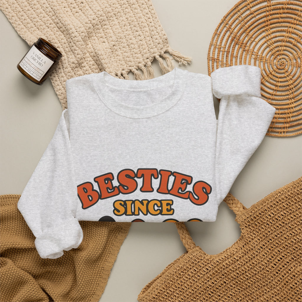 Besties Since Retro Years Sweatshirt 90s Nostalgia Best Friend Gift Friendship Anniversary Vintage Aesthetic Crewneck