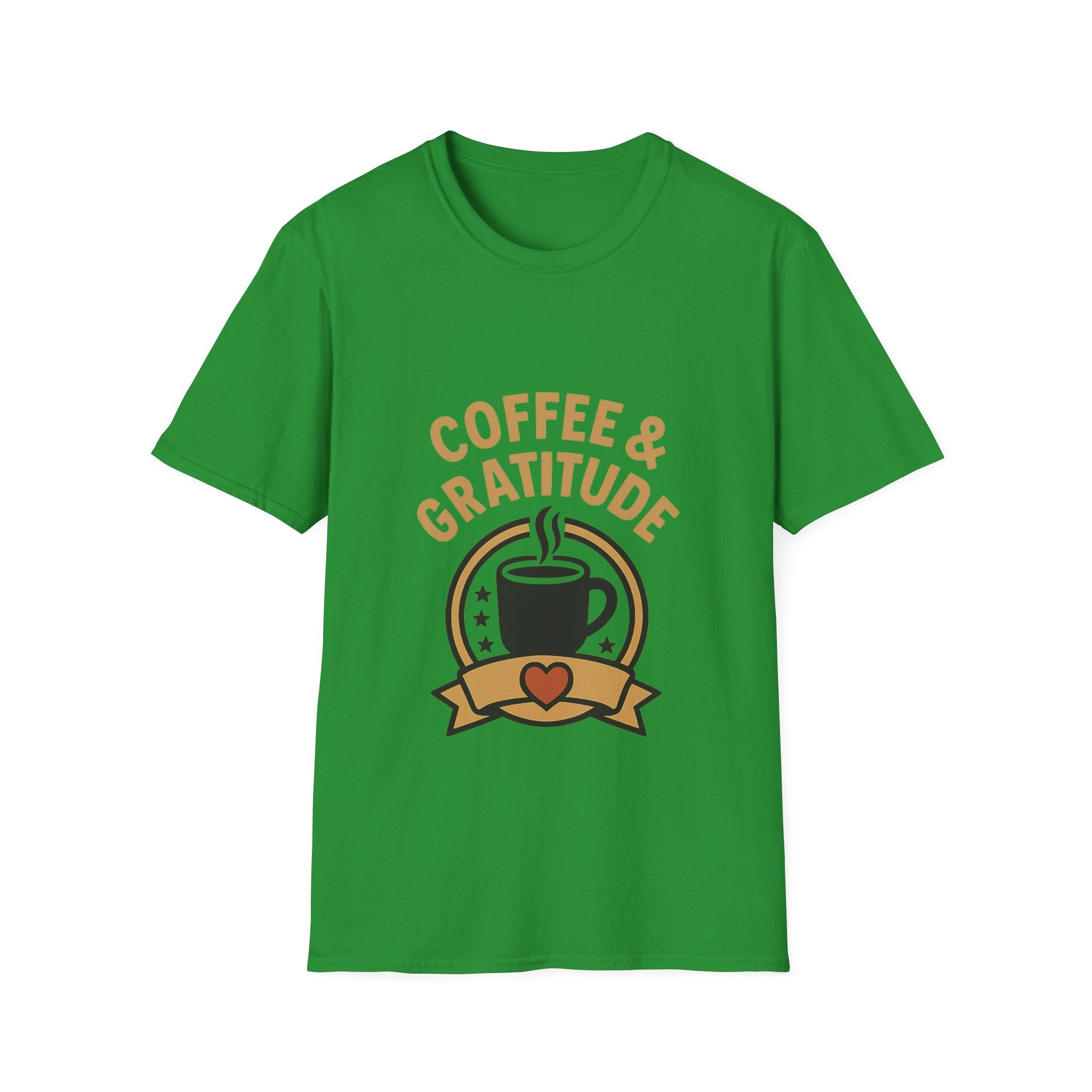 Coffee & Gratitude Shirt, Mindful Living Tee, Self Care Gift for Women, Positive Vibes T-Shirt, Grateful Heart Appreciation Top
