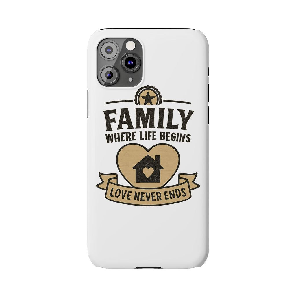 Family Where Life Begins Love Never Ends Phone Case, Rustic Farmhouse Gift for Mom Grandma, Mother's Day Gift, Heart Home Decor