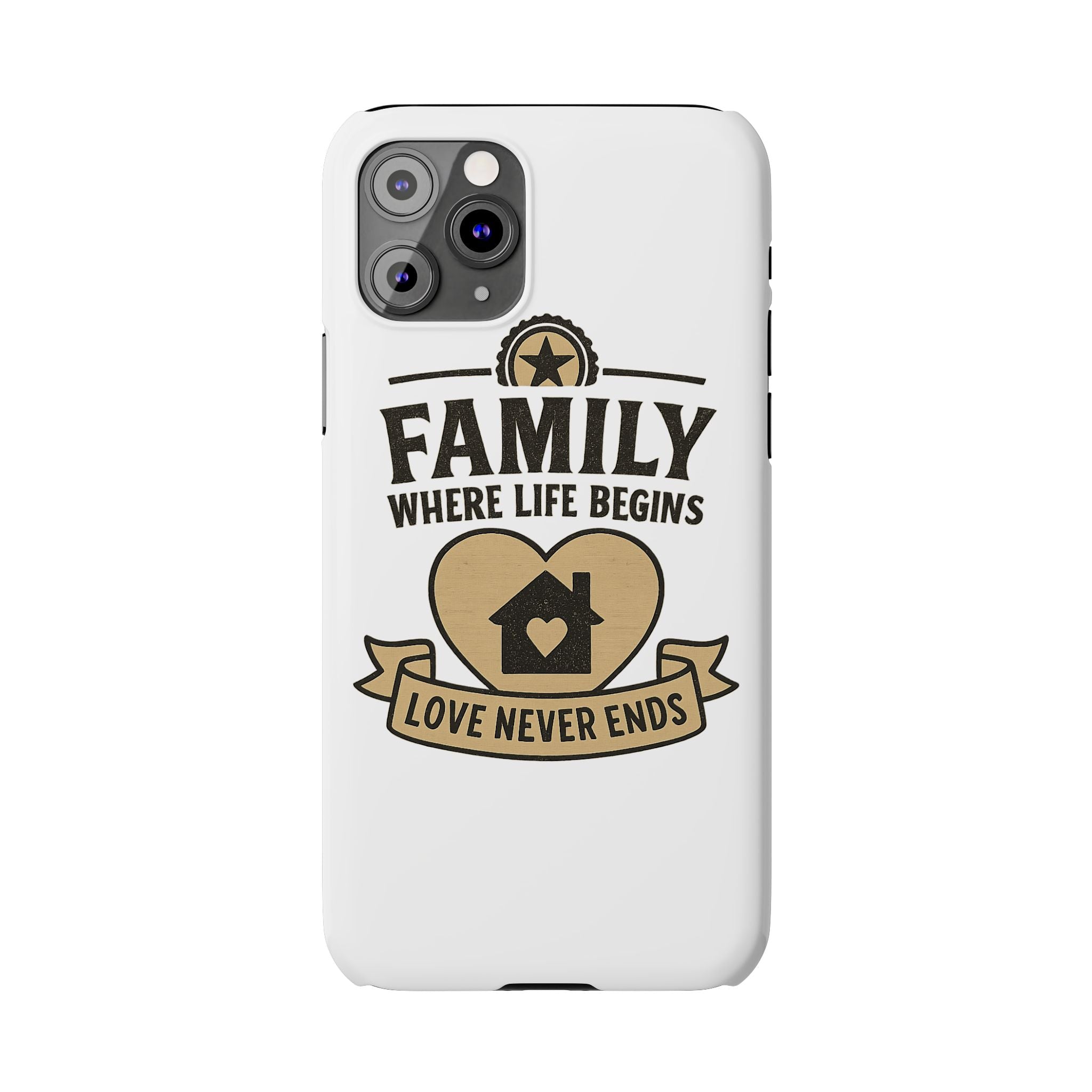 Family Where Life Begins Love Never Ends Phone Case, Rustic Farmhouse Gift for Mom Grandma, Mother's Day Gift, Heart Home Decor