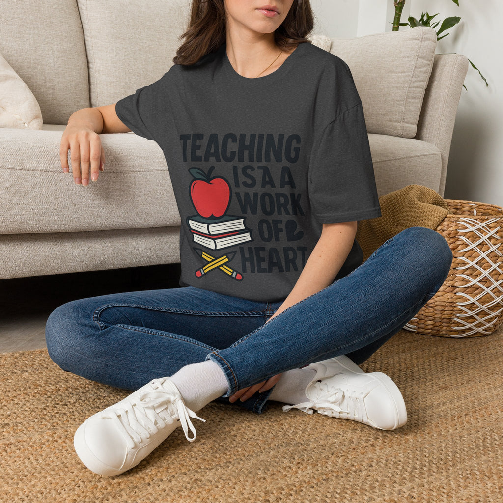 Teacher Appreciation Shirt, Teaching is a Work of Heart Tshirt, Teacher Gift, Educator Shirt, Teacher Week Gift, Apple Pencil Tee