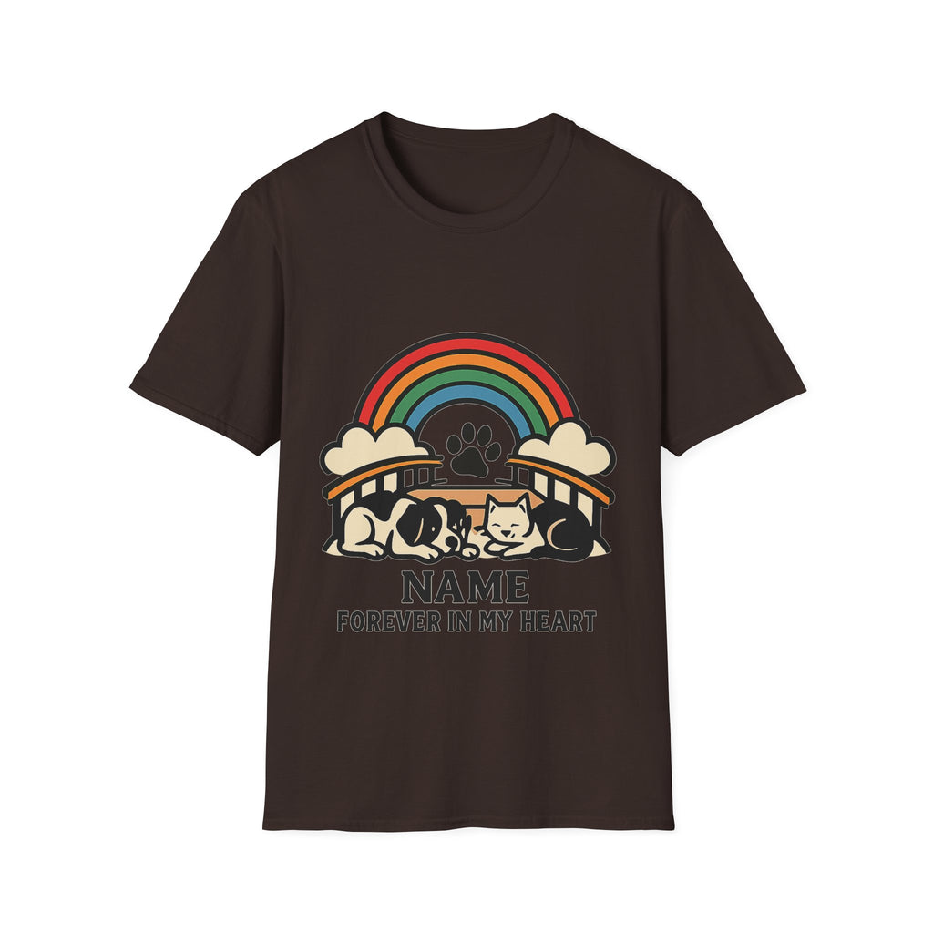 Rainbow Bridge Pet Memorial Shirt, Personalized Dog Cat Loss Gift, Custom Pet Remembrance Tee, Pet Memorial Sympathy Gift