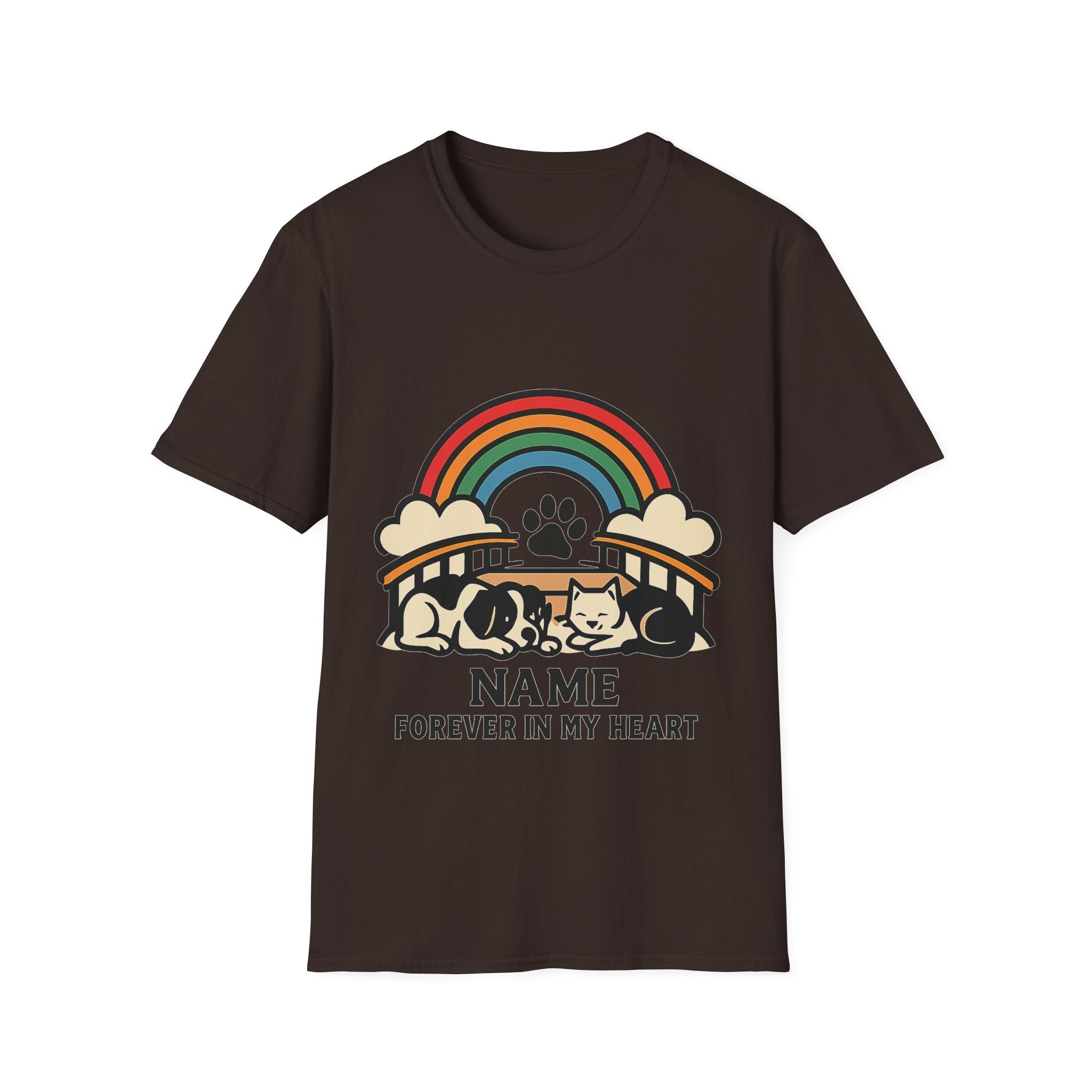 Rainbow Bridge Pet Memorial Shirt, Personalized Dog Cat Loss Gift, Custom Pet Remembrance Tee, Pet Memorial Sympathy Gift
