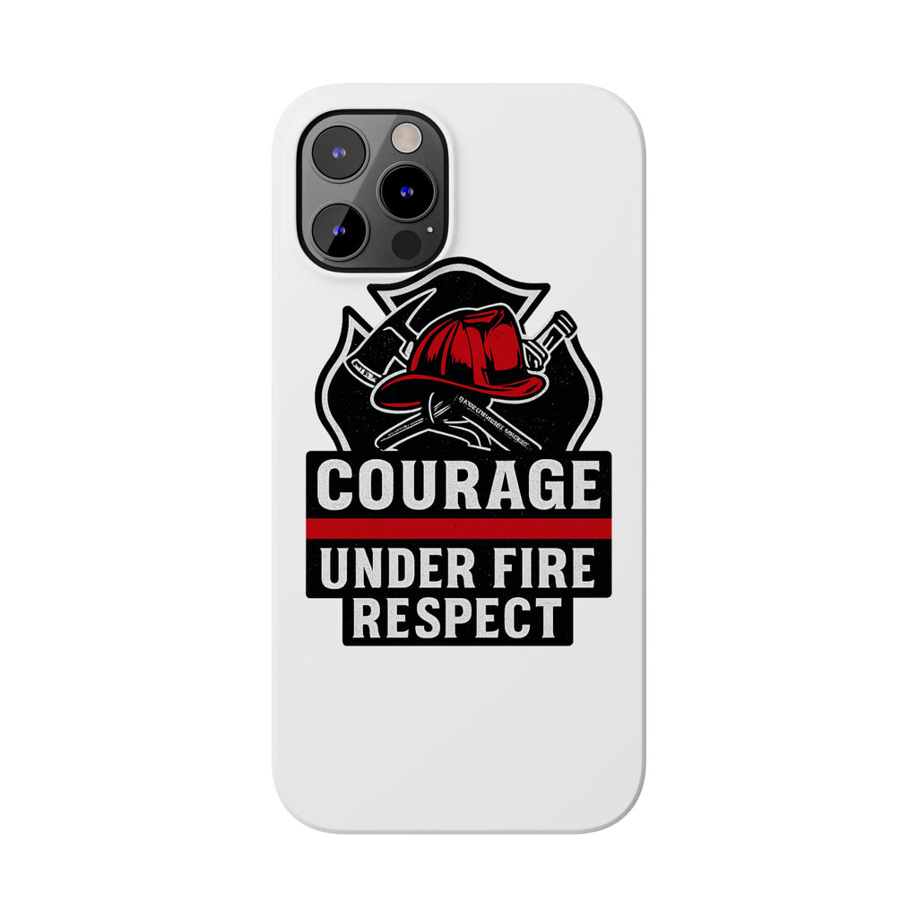 Firefighter Phone Case Courage Under Fire Respect First Responder Gift Thin Red Line Maltese Cross Fire Helmet Hero Support