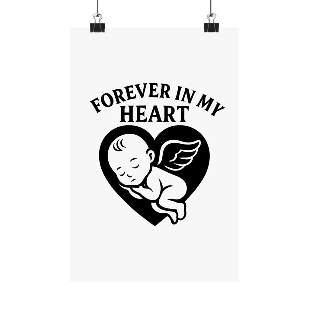 Pregnancy Loss Memorial Poster, Miscarriage Remembrance Gift, Infant Loss Sympathy, Forever in My Heart Print, Angel Baby Keepsake