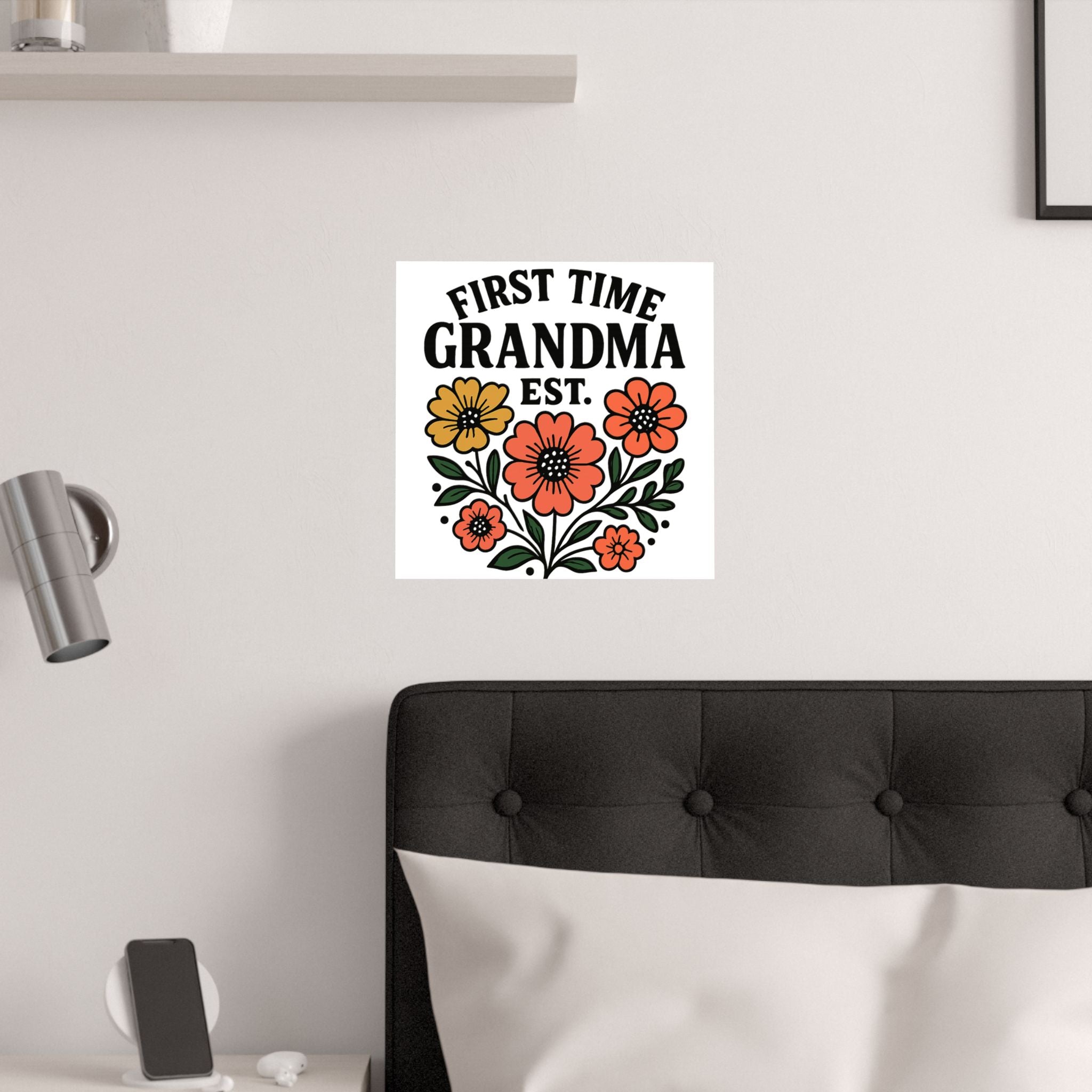 First Time Grandma Est 2025 Print, New Grandmother Gift, Pregnancy Announcement, Grandma to Be Wall Art, Floral Botanical Decor