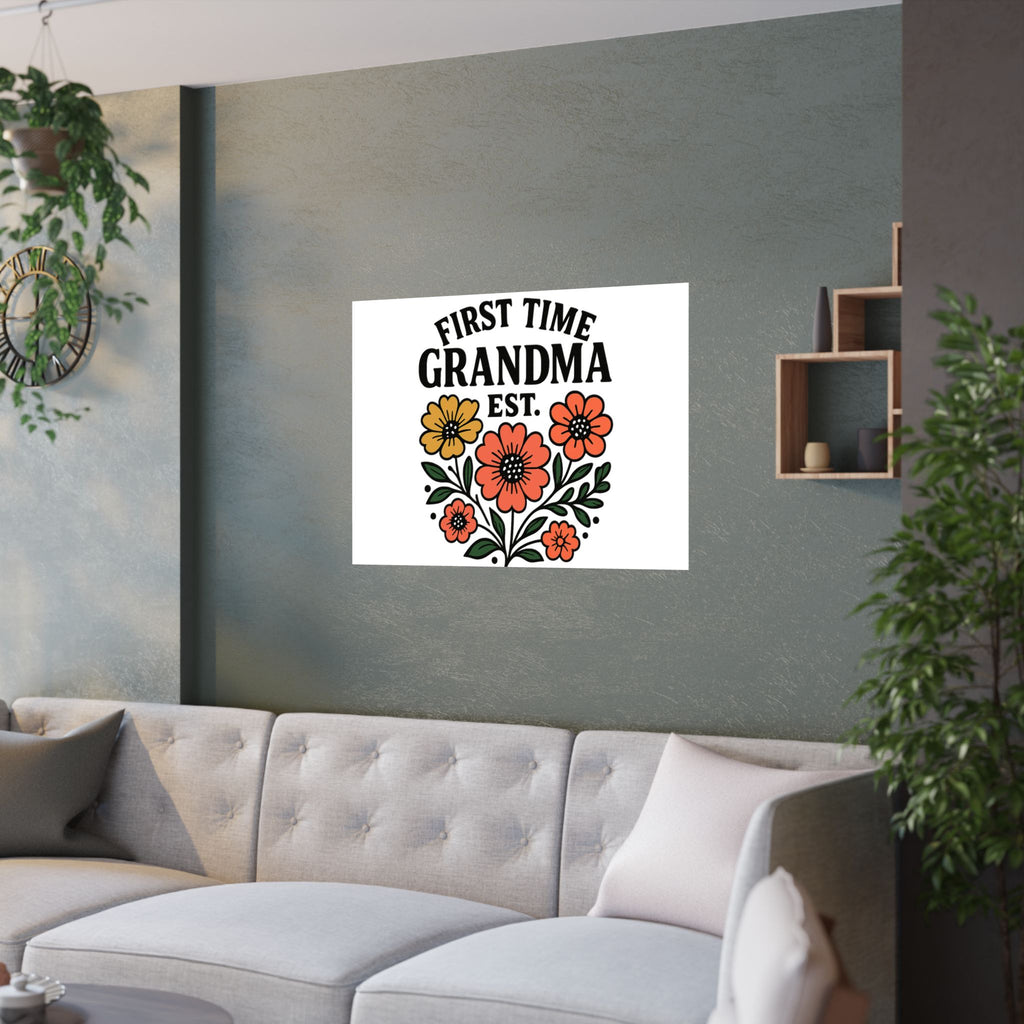 First Time Grandma Est 2025 Print, New Grandmother Gift, Pregnancy Announcement, Grandma to Be Wall Art, Floral Botanical Decor