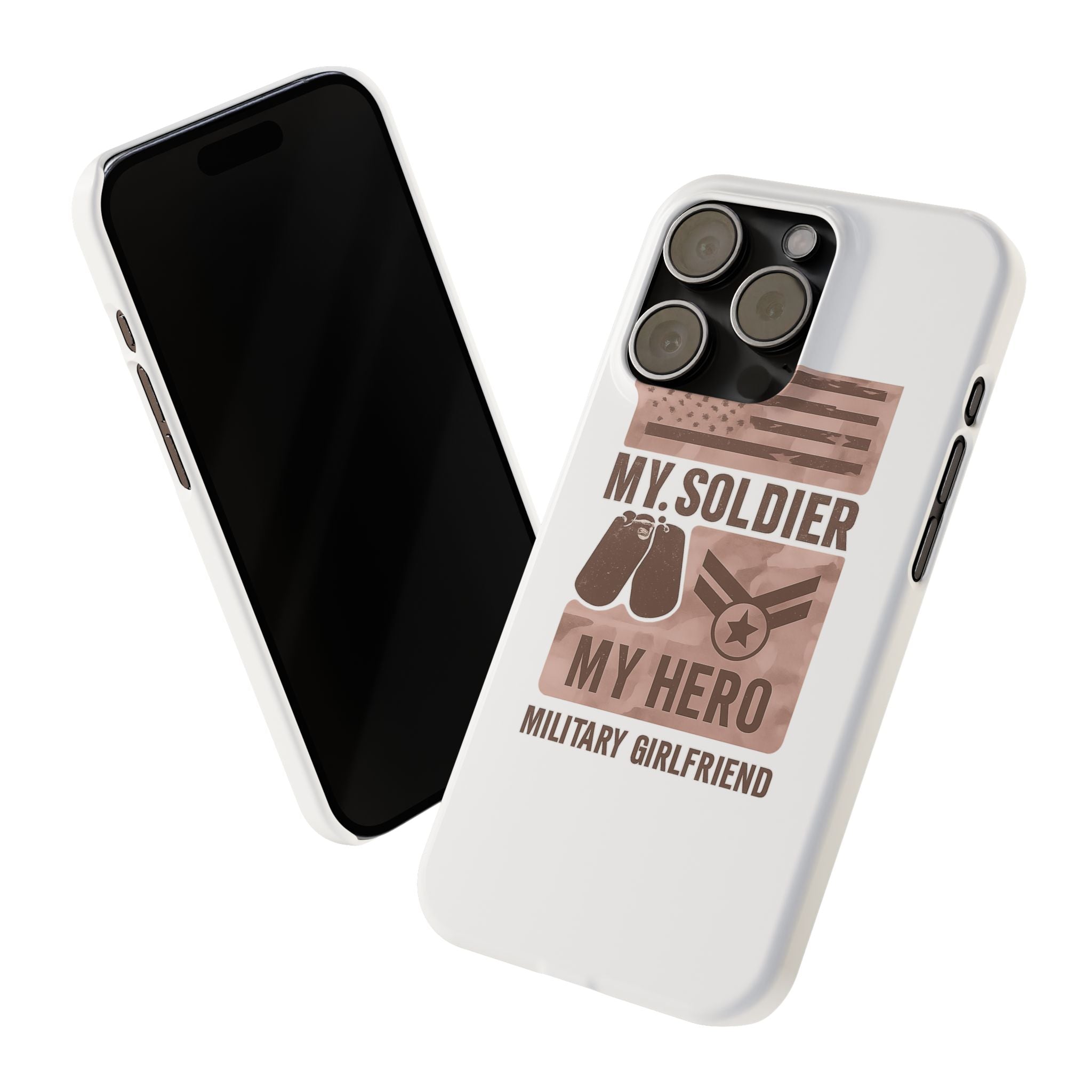 Military Girlfriend Phone Case Rose Gold Camouflage My Soldier My Hero Gift for Army Navy Air Force Girlfriend