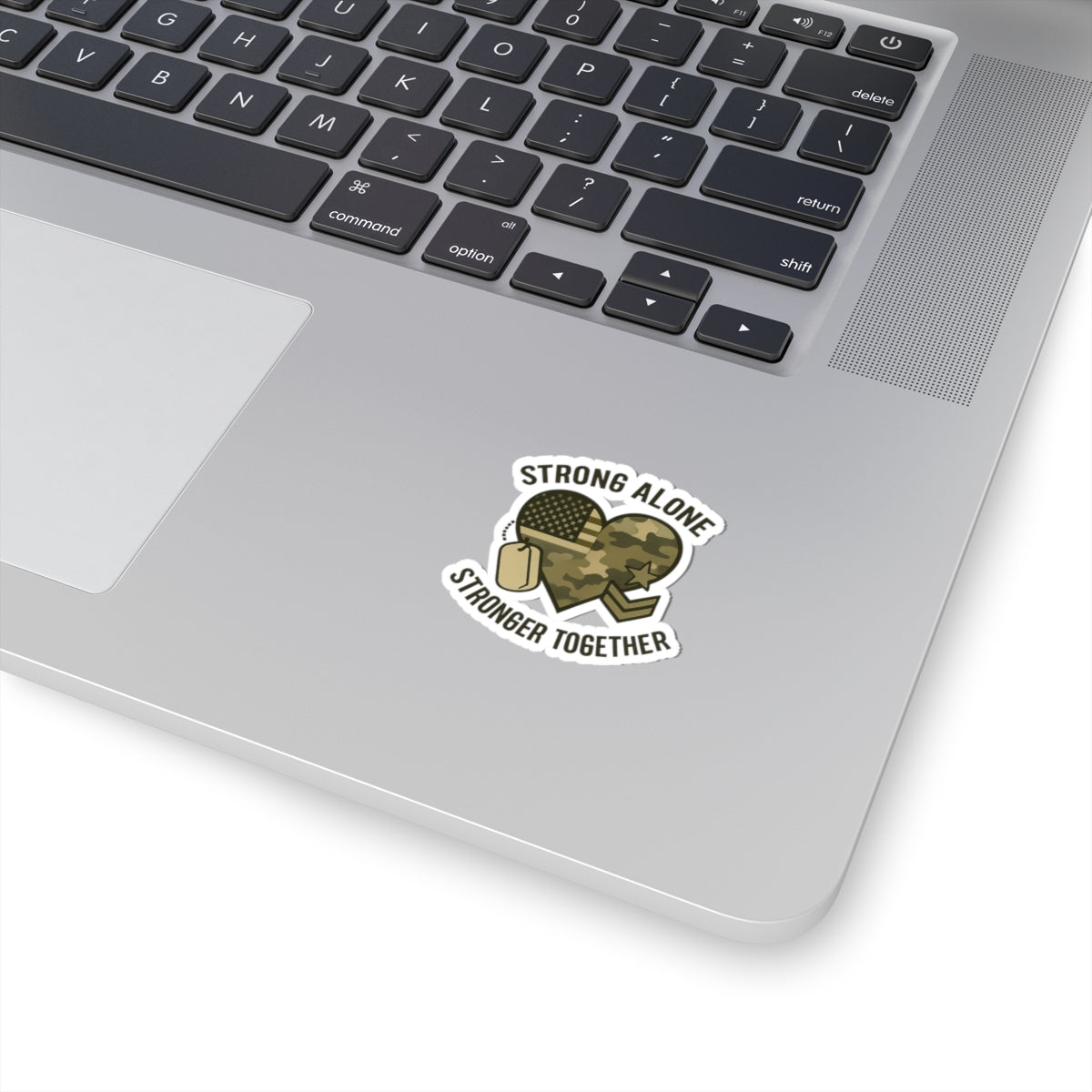 Military Deployment Sticker Strong Alone Stronger Together Camouflage Heart Military Spouse Gift Patriotic励 Army Navy Support