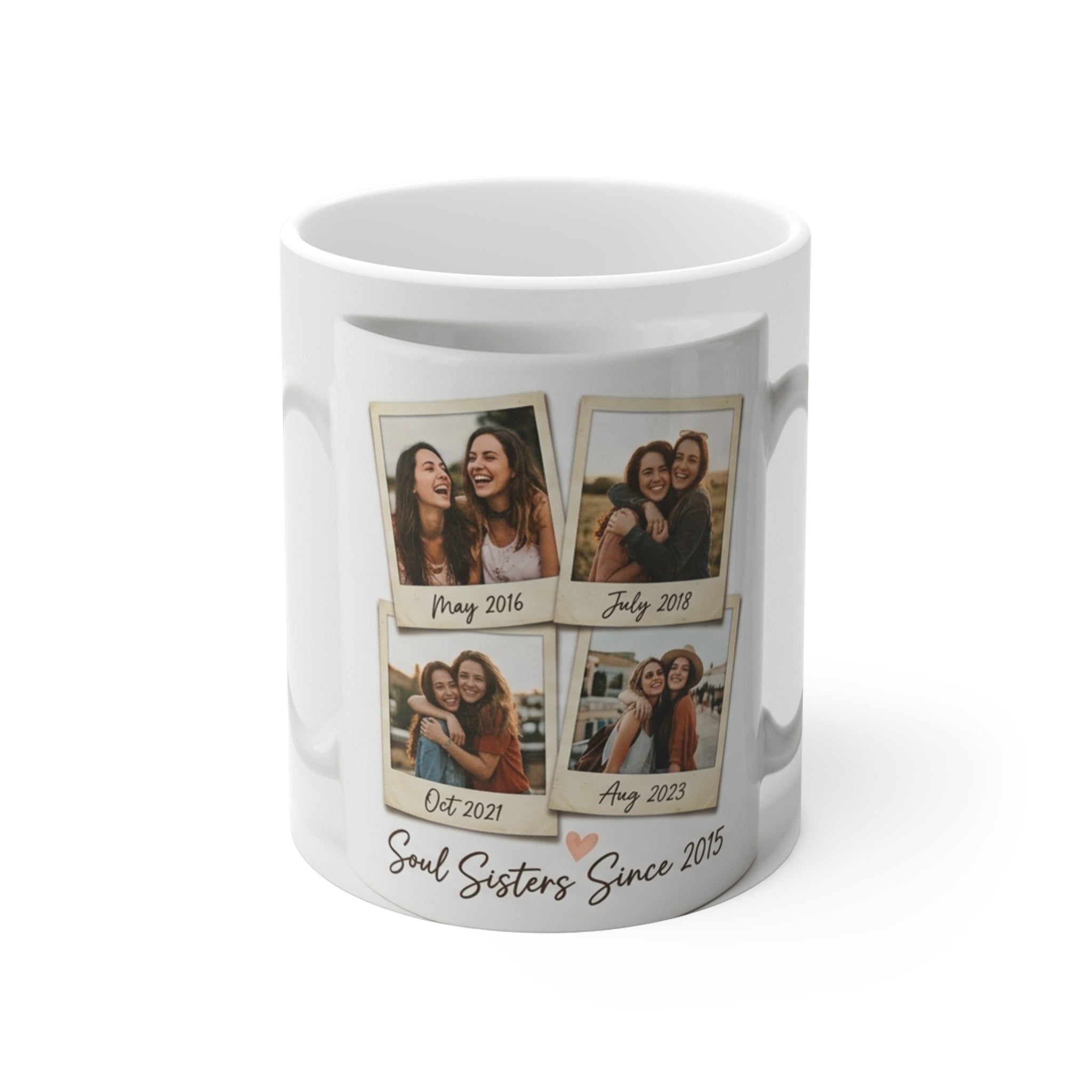 Soul Sisters Forever Custom Photo Mug, Best Friend Gift Personalized Picture Coffee Mug, Friendship Day Gift for BFF Birthday