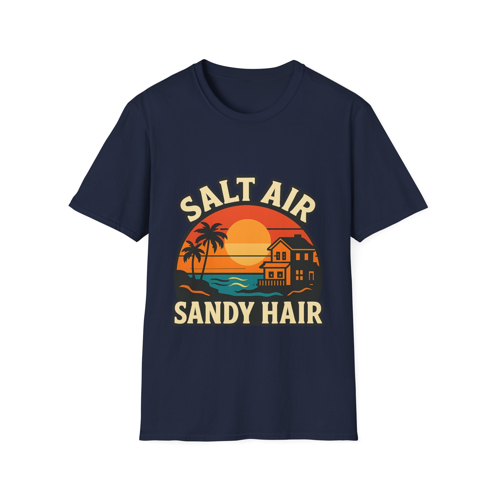 Beach Town Sunset Shirt, Coastal Living Tee, Salt Air Sandy Hair Beach Vacation Shirt, Ocean Vibes T-Shirt, Summer Travel Gift
