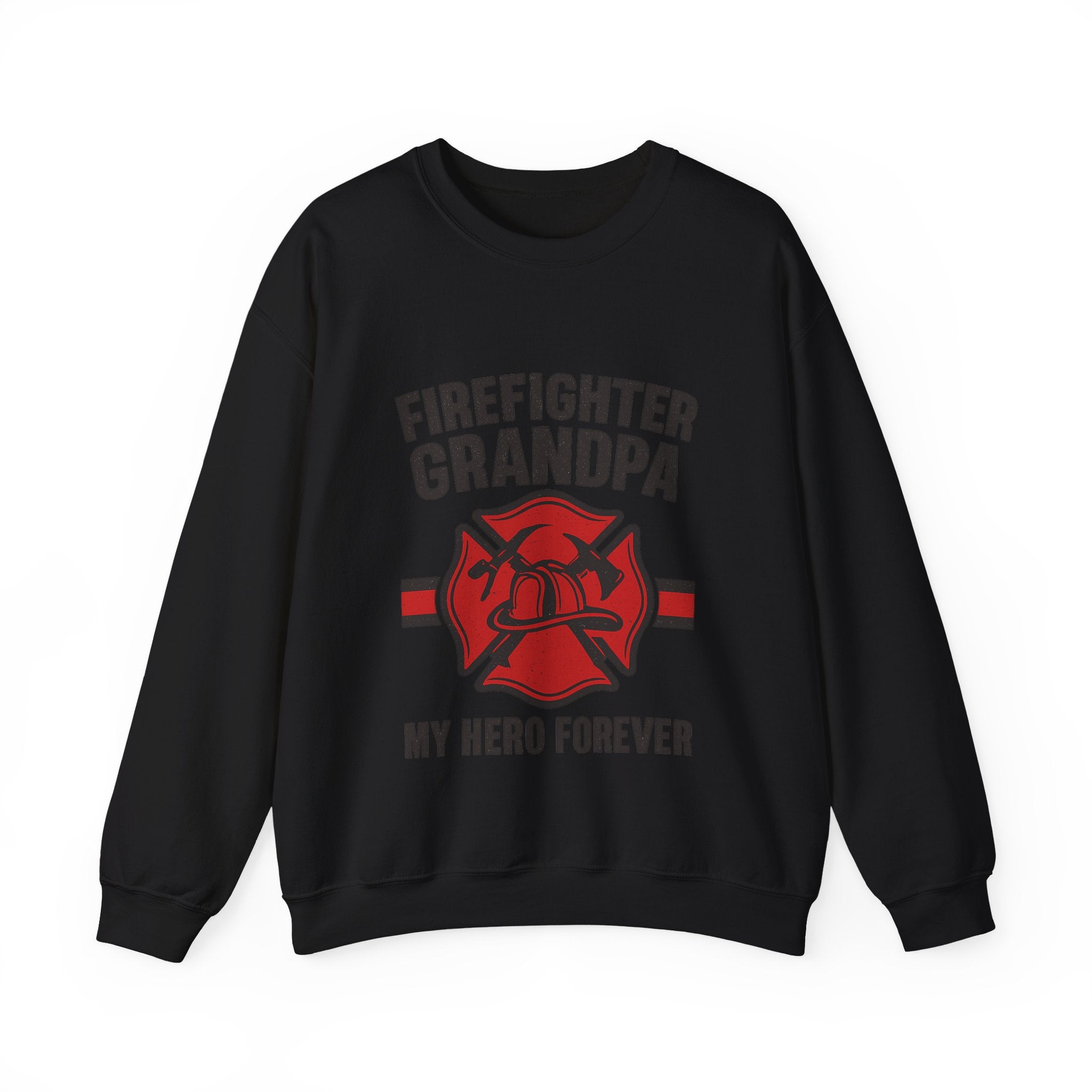 Firefighter Grandpa Sweatshirt My Hero Forever Gift Vintage Fire Station Badge Grandparents Day Fireman Grandfather Shirt