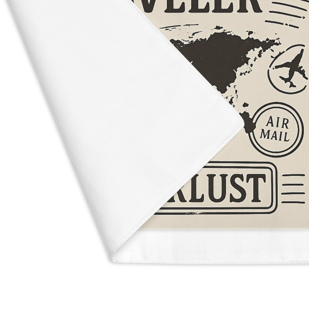 Passport Stamp Placemat Set World Traveler Map Gift Travel Decor Housewarming Gift for Travelers Wanderlust Table Decor
