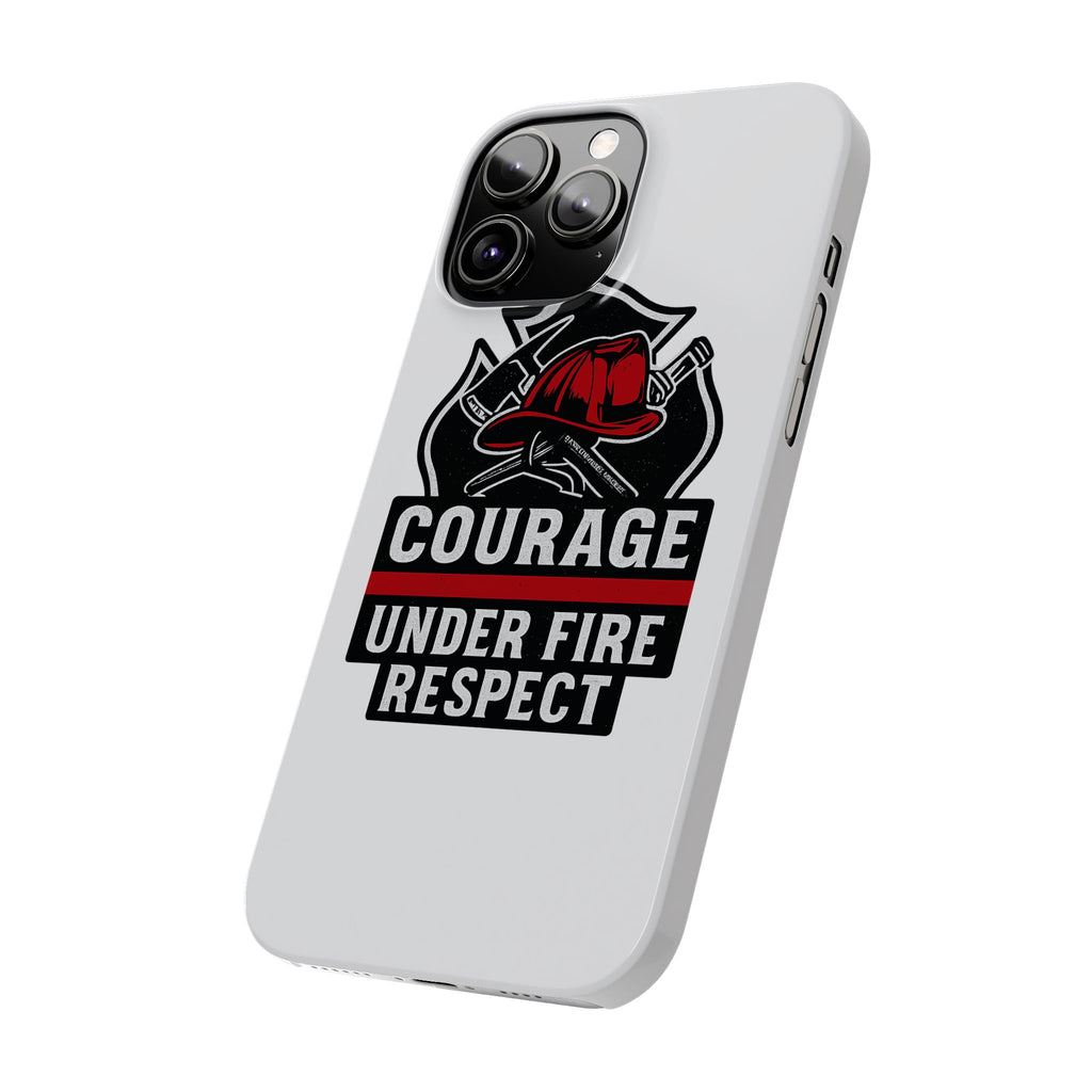 Firefighter Phone Case Courage Under Fire Respect First Responder Gift Thin Red Line Maltese Cross Fire Helmet Hero Support