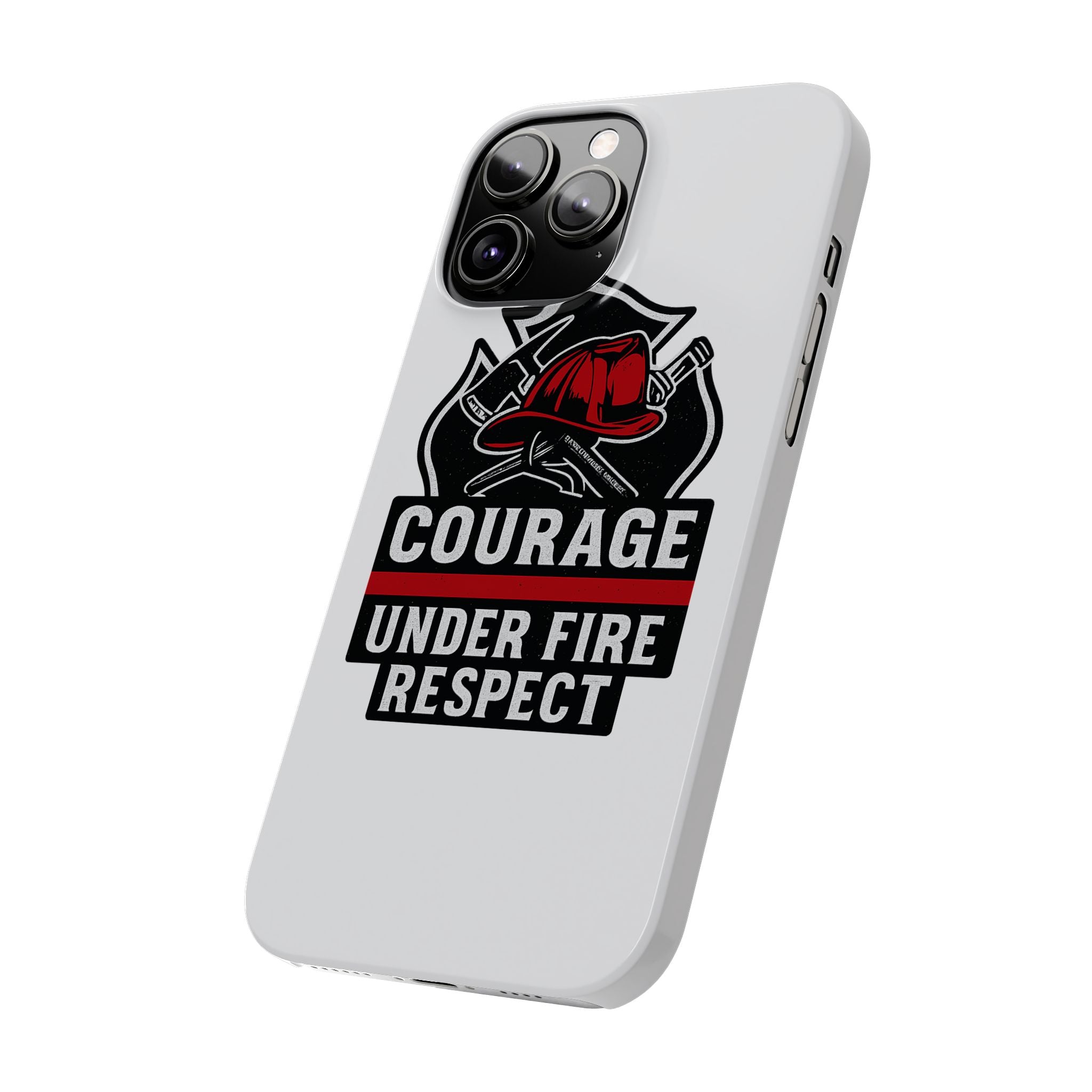 Firefighter Phone Case Courage Under Fire Respect First Responder Gift Thin Red Line Maltese Cross Fire Helmet Hero Support