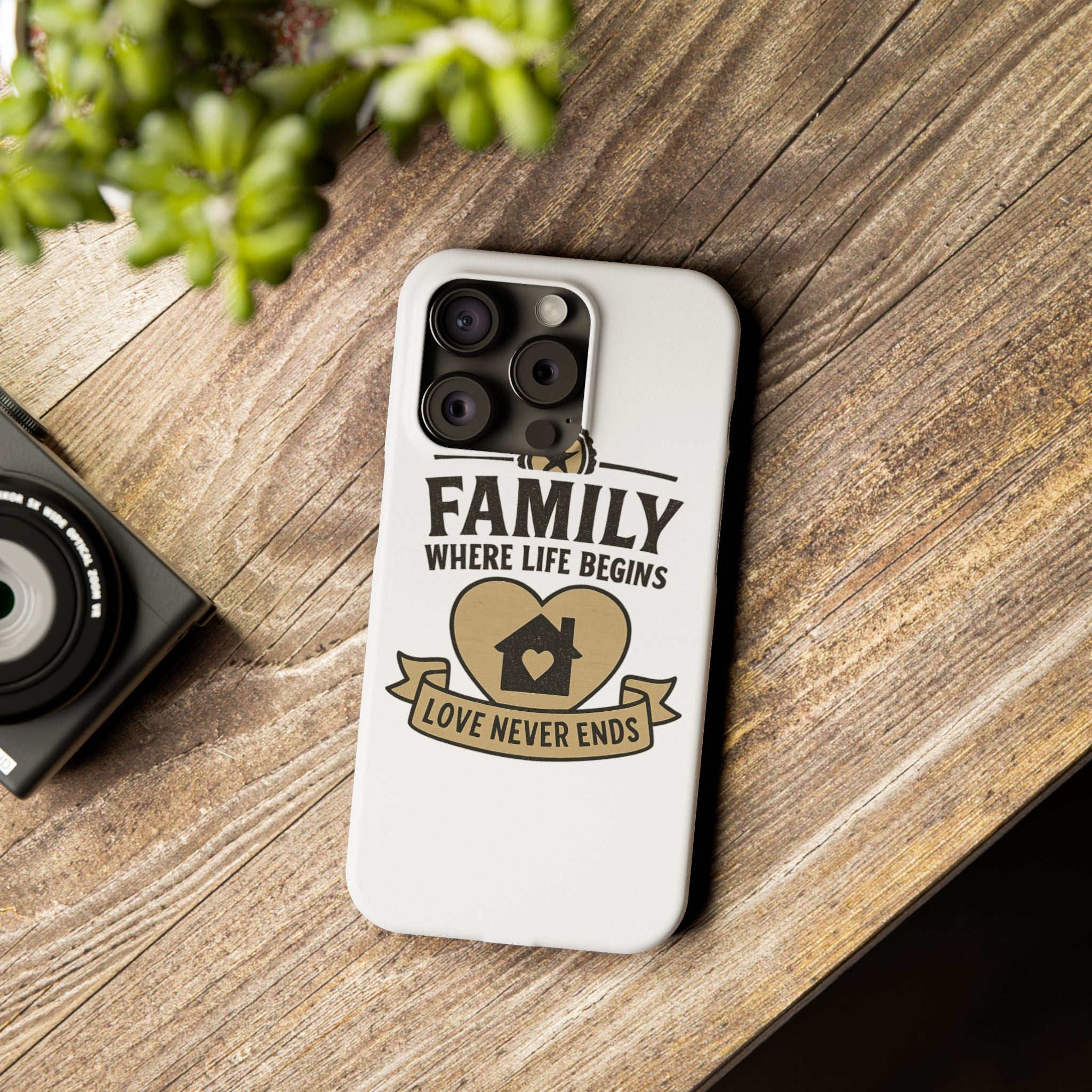 Family Where Life Begins Love Never Ends Phone Case, Rustic Farmhouse Gift for Mom Grandma, Mother's Day Gift, Heart Home Decor