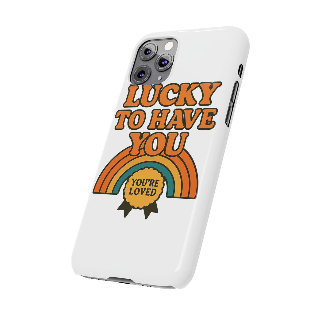 Lucky To Have You Phone Case Friendship Gift Best Friend Galentines Day Retro 70s Rainbow Vintage Appreciation Bestie Squad