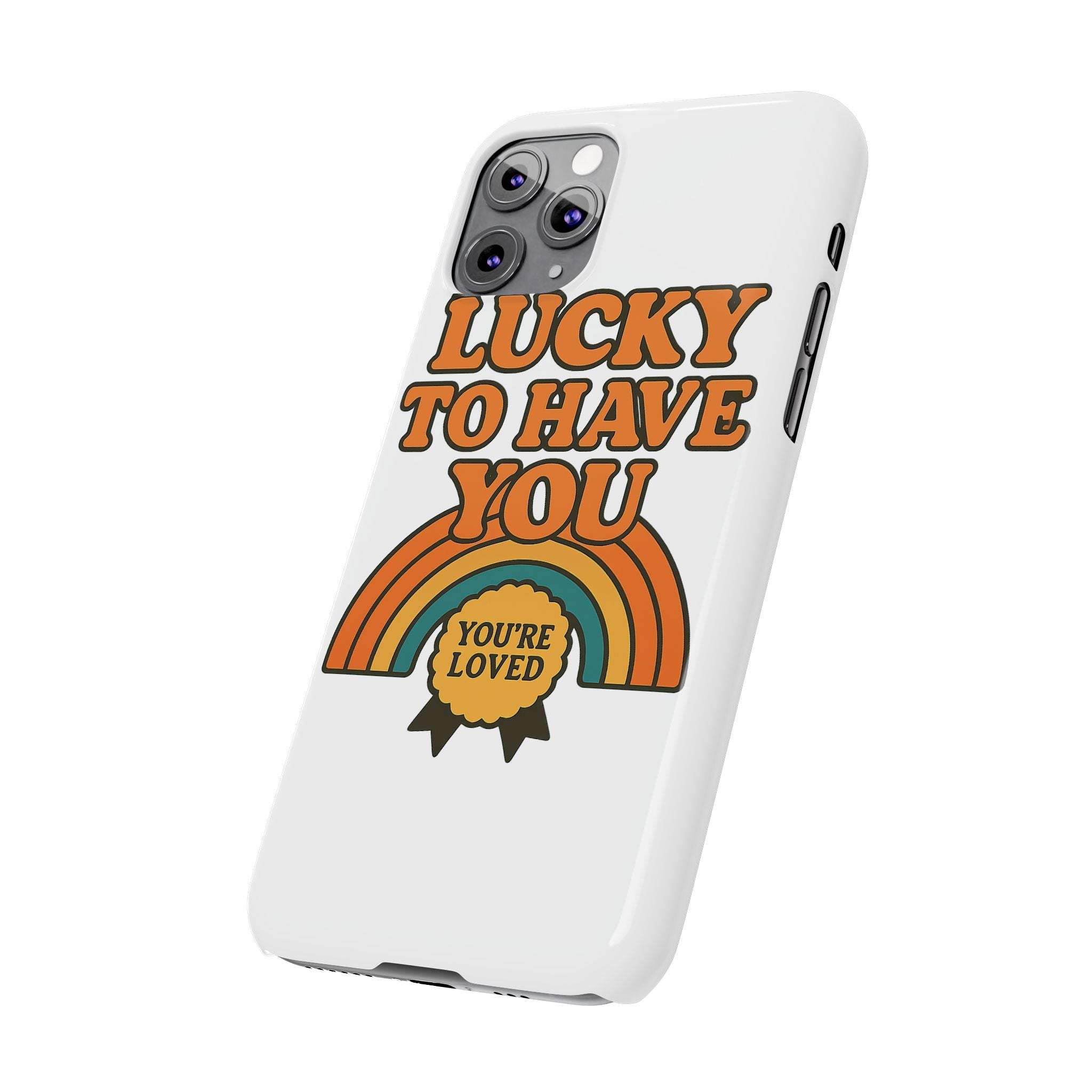 Lucky To Have You Phone Case Friendship Gift Best Friend Galentines Day Retro 70s Rainbow Vintage Appreciation Bestie Squad