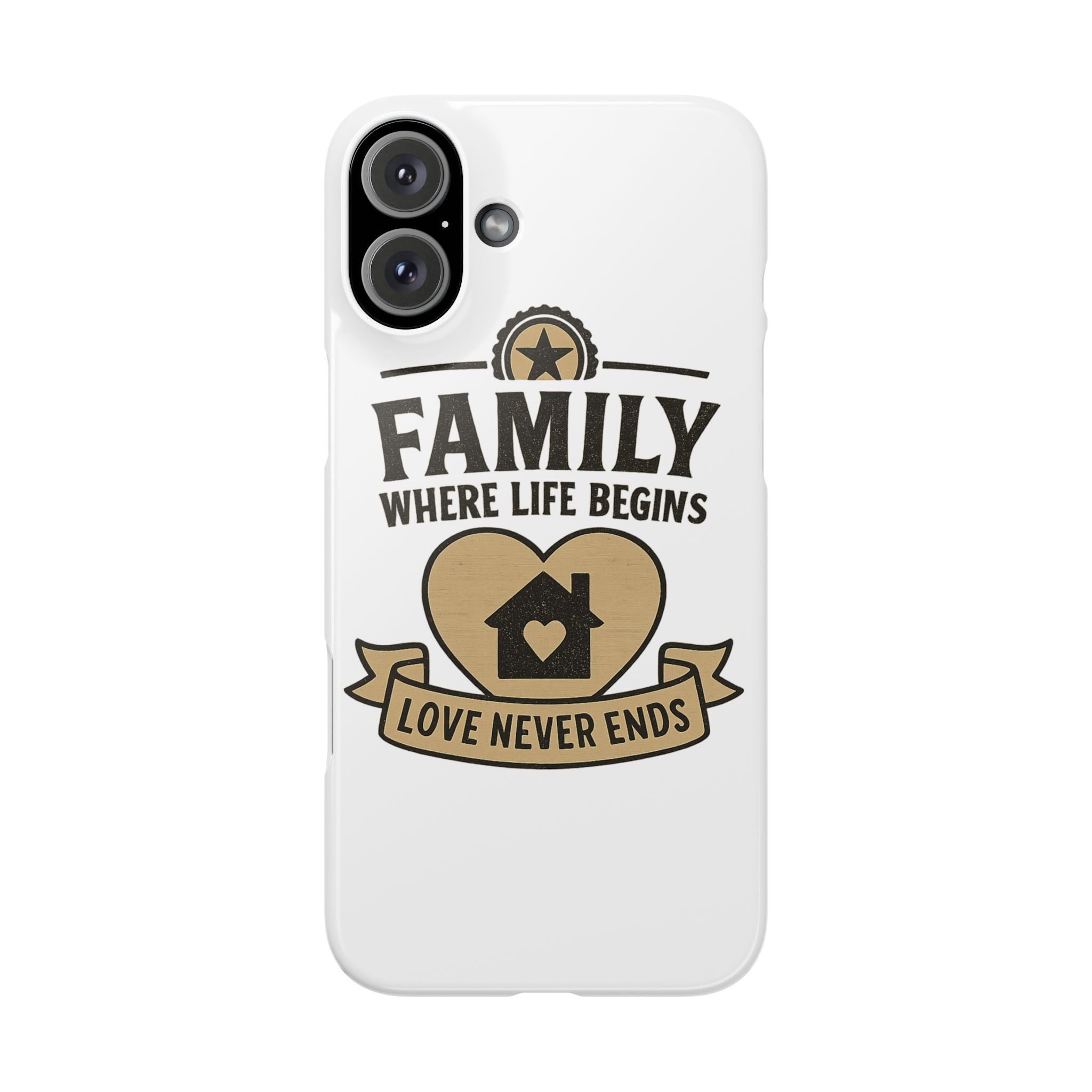 Family Where Life Begins Love Never Ends Phone Case, Rustic Farmhouse Gift for Mom Grandma, Mother's Day Gift, Heart Home Decor