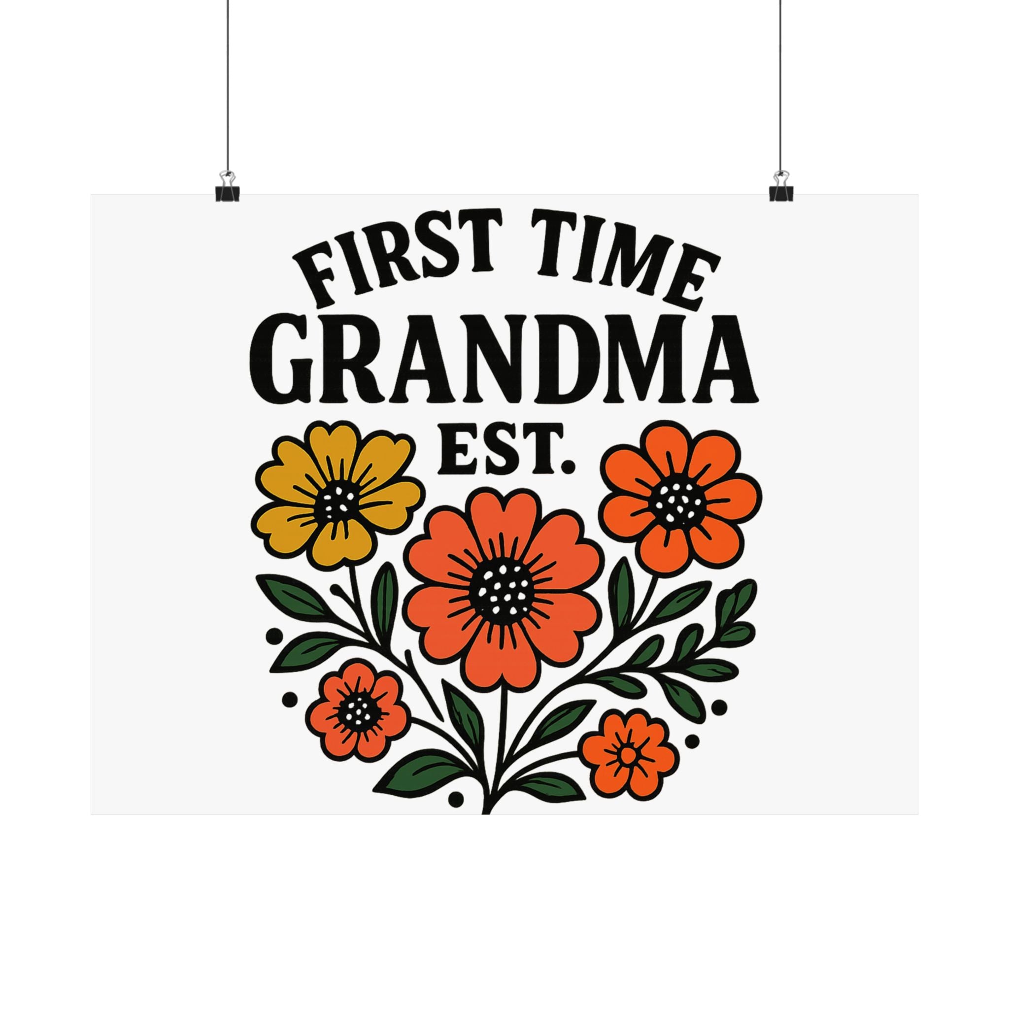 First Time Grandma Est 2025 Print, New Grandmother Gift, Pregnancy Announcement, Grandma to Be Wall Art, Floral Botanical Decor