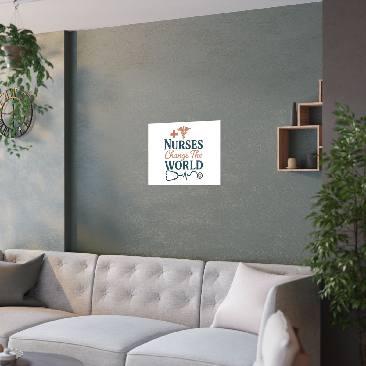 Nurse Motivation Poster, Nurses Change The World Wall Art, Nursing Graduation Gift, Nurse Office Decor, Medical Typography Print
