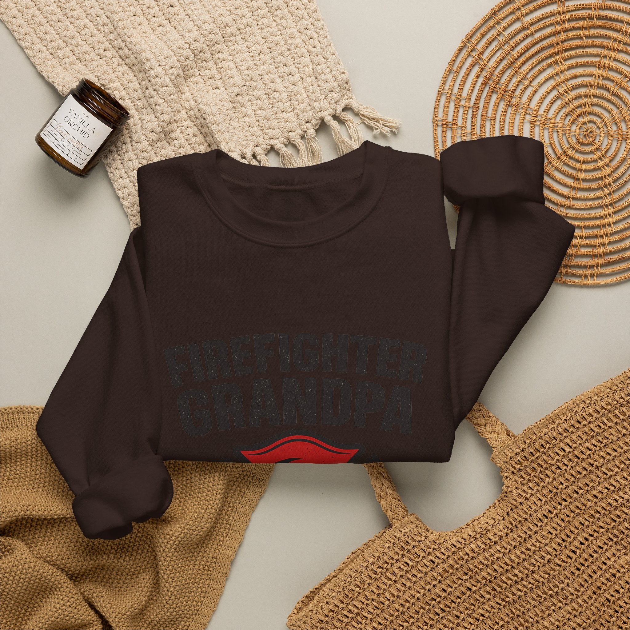 Firefighter Grandpa Sweatshirt My Hero Forever Gift Vintage Fire Station Badge Grandparents Day Fireman Grandfather Shirt