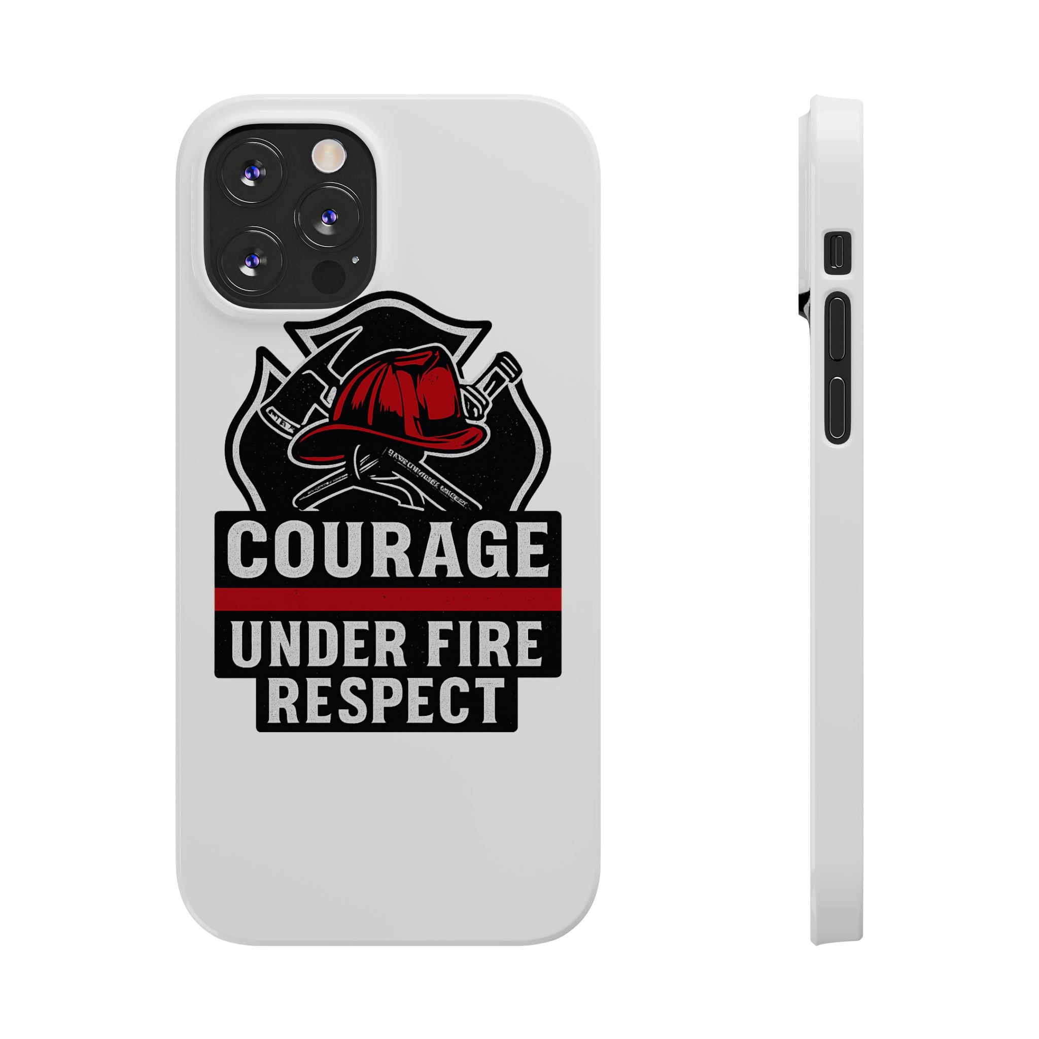Firefighter Phone Case Courage Under Fire Respect First Responder Gift Thin Red Line Maltese Cross Fire Helmet Hero Support