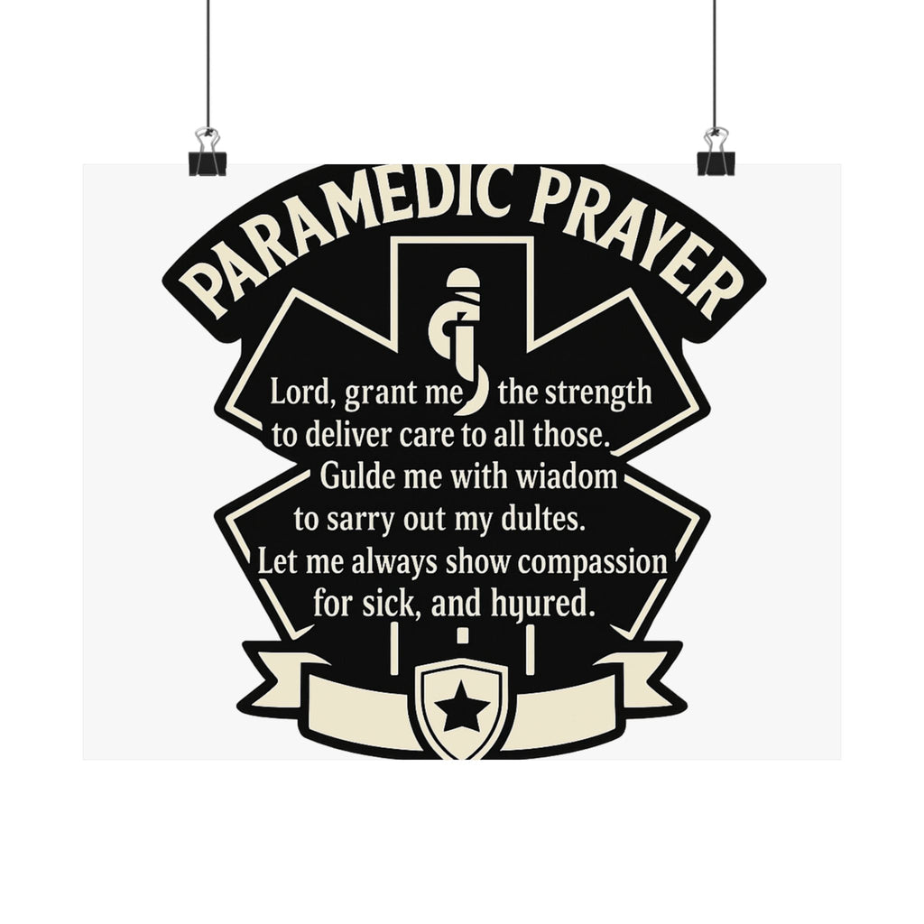 Paramedic Prayer Poster, EMS Gift, Star of Life Wall Art, Paramedic Graduation Gift, EMT Decor, First Responder Print, Thin White Line